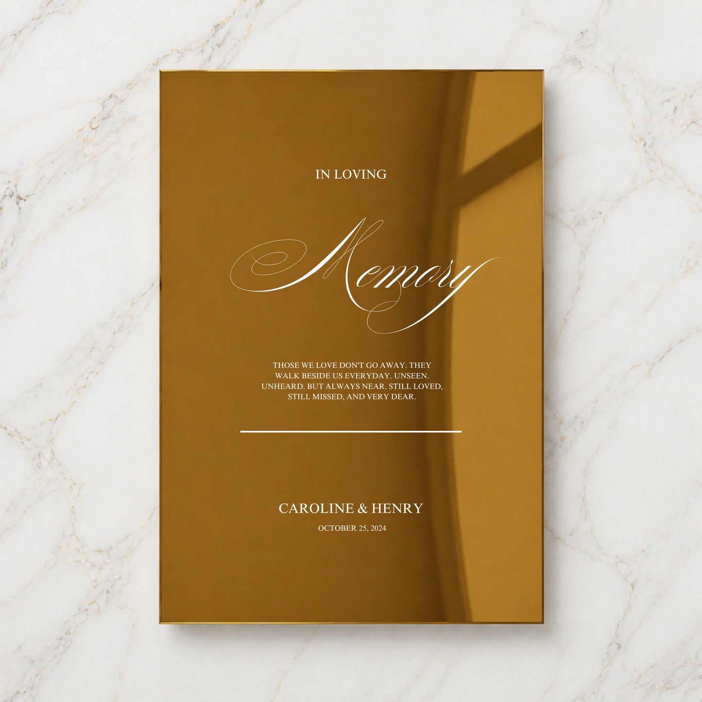 Florence Collection Gold Mirror Wedding In Loving Memory Sign