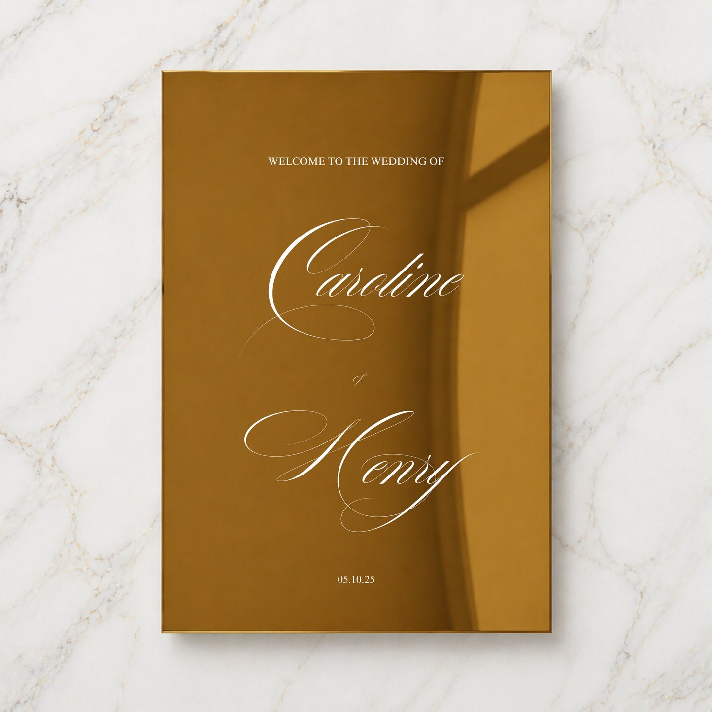 Florence Collection Gold Mirror Wedding Welcome Sign