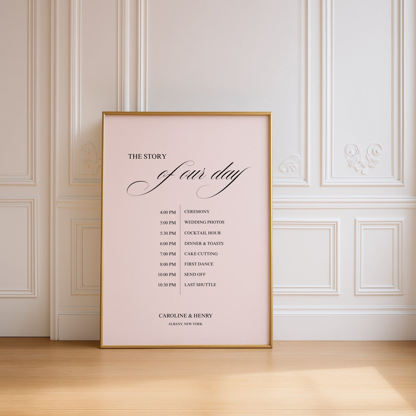 Florence Collection Poster Wedding Order of Events Sign