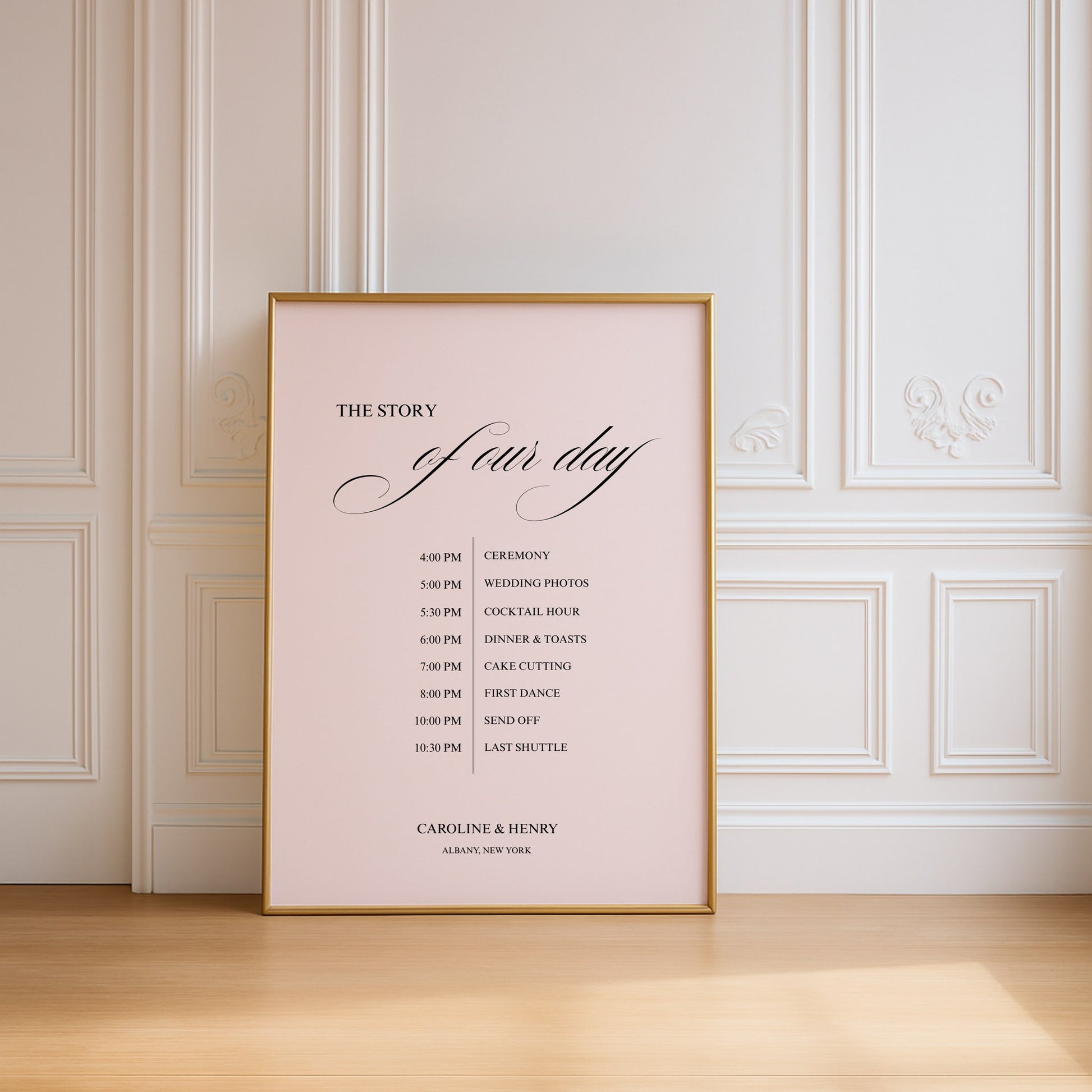 Florence Collection Poster Wedding Order of Events Sign