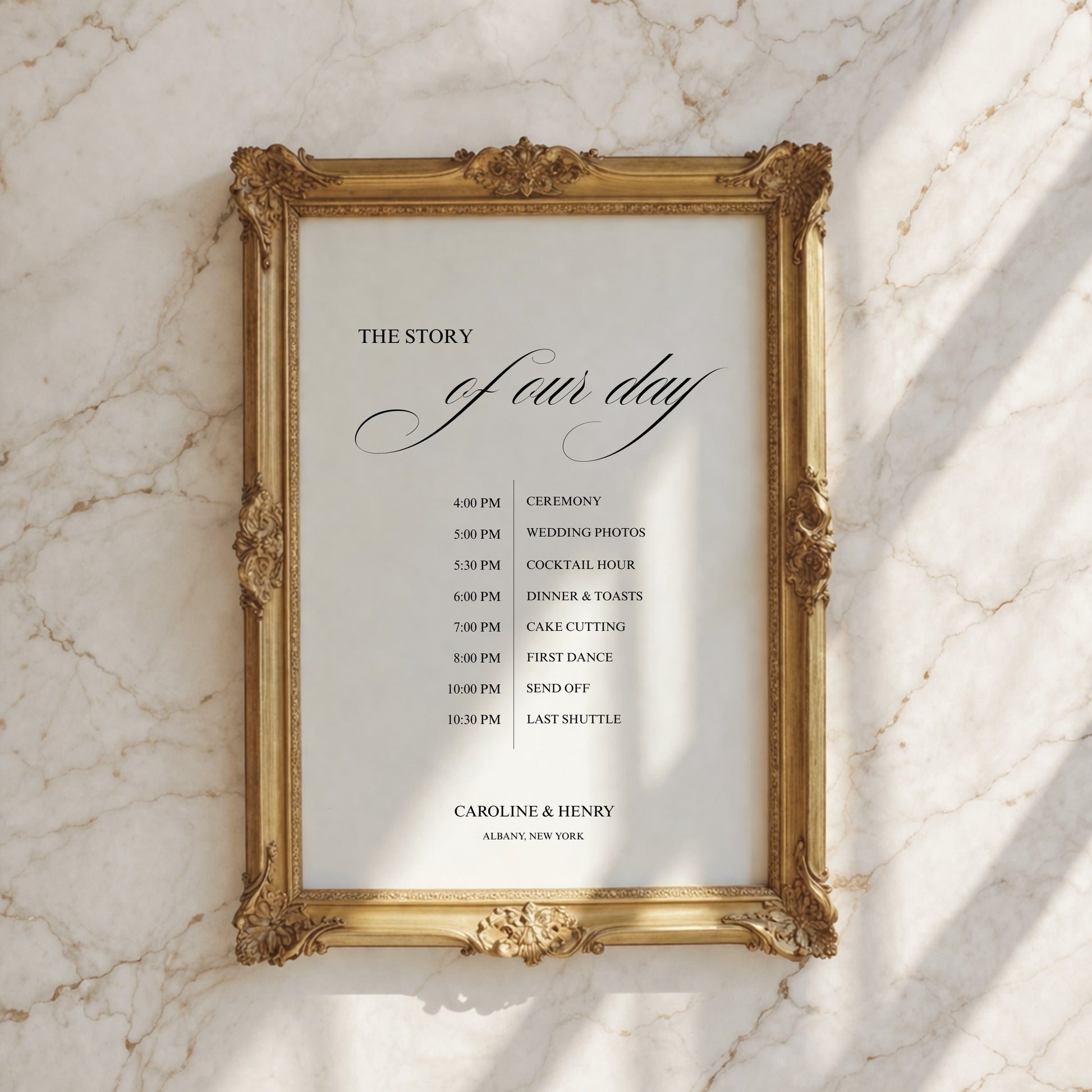 Florence Collection Poster Wedding Order of Events Sign