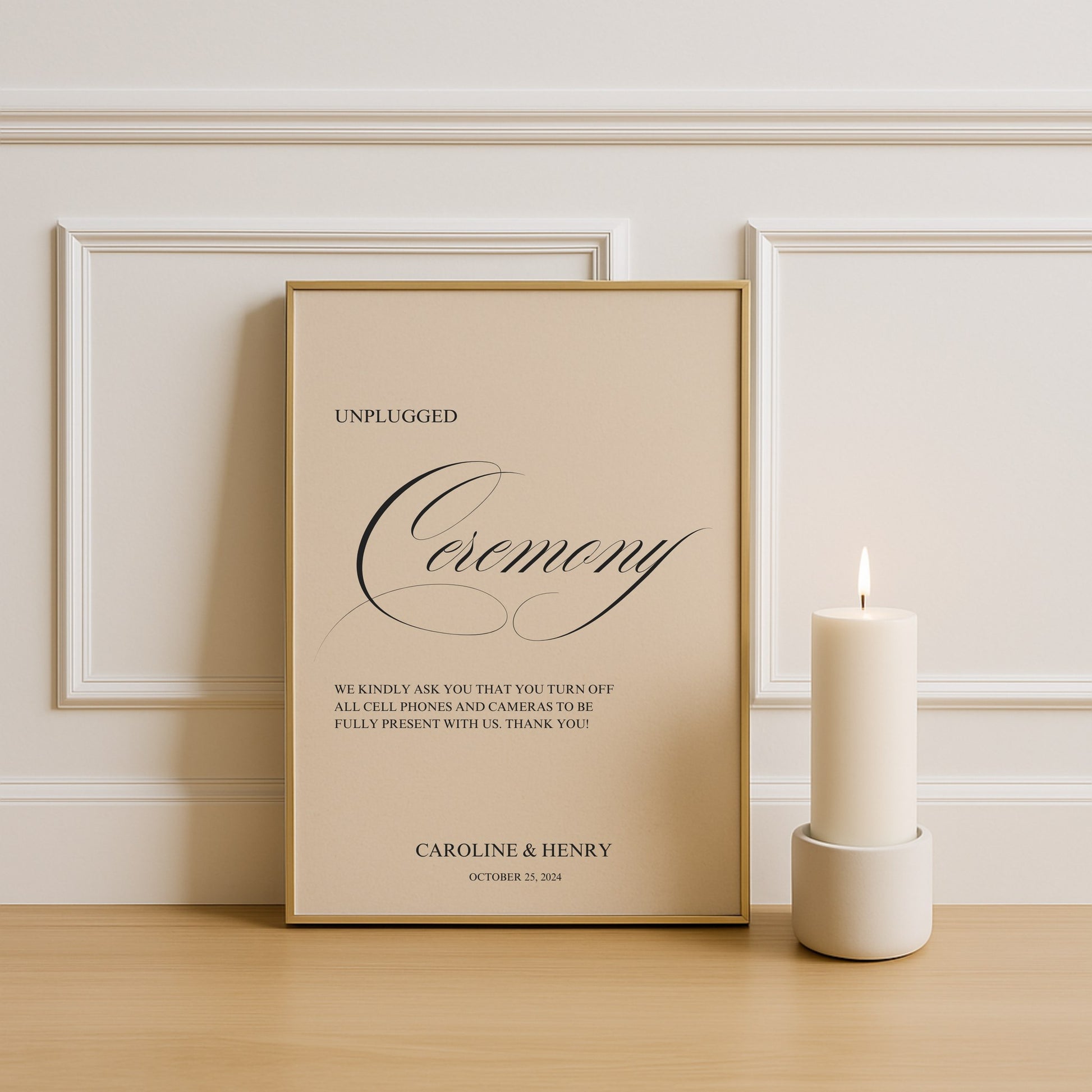Florence Collection Poster Wedding Unplugged Ceremony Sign