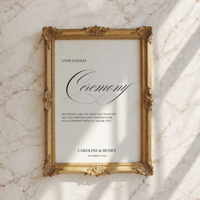 Florence Collection Poster Wedding Unplugged Ceremony Sign
