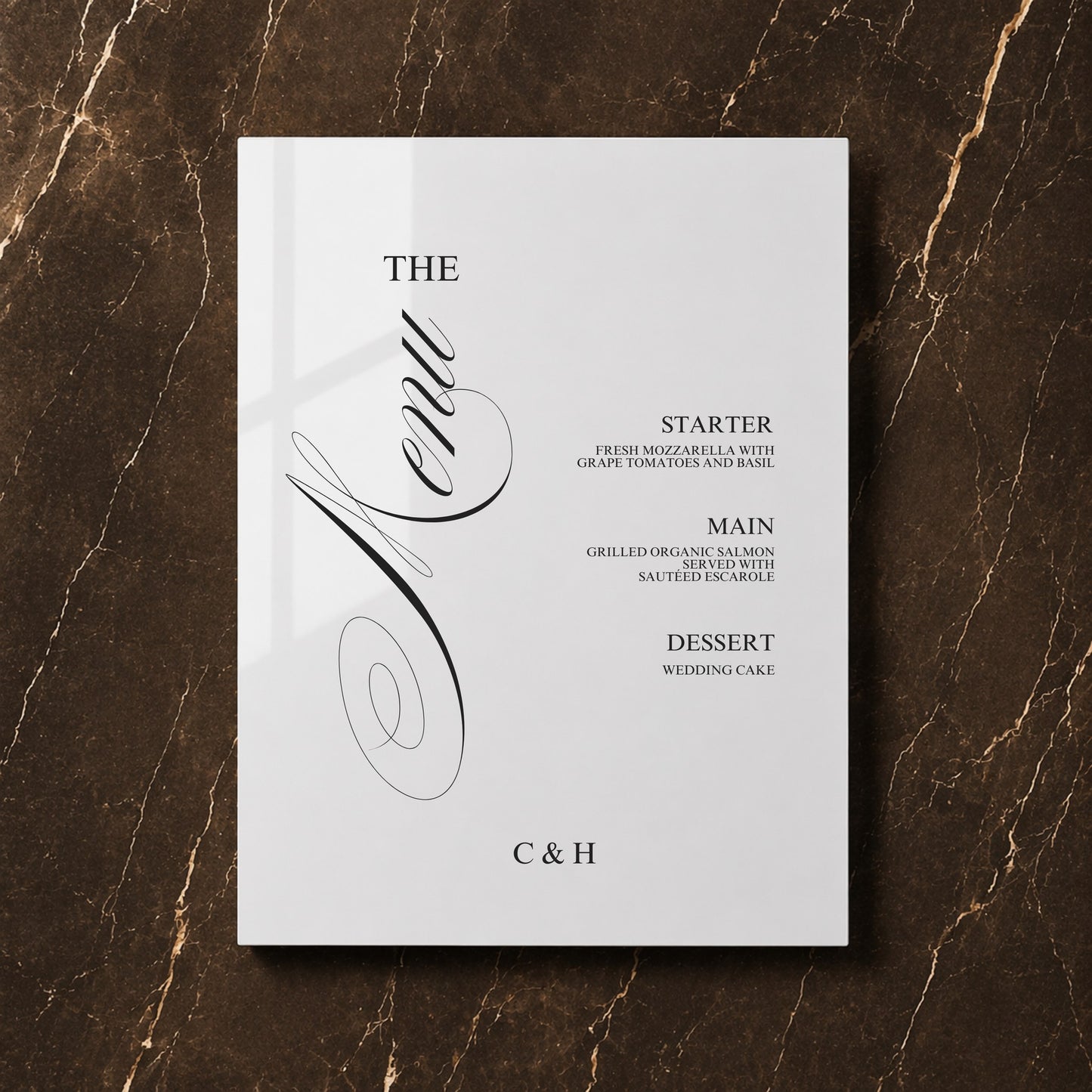 Florence Collection Acrylic Wedding Menu Sign