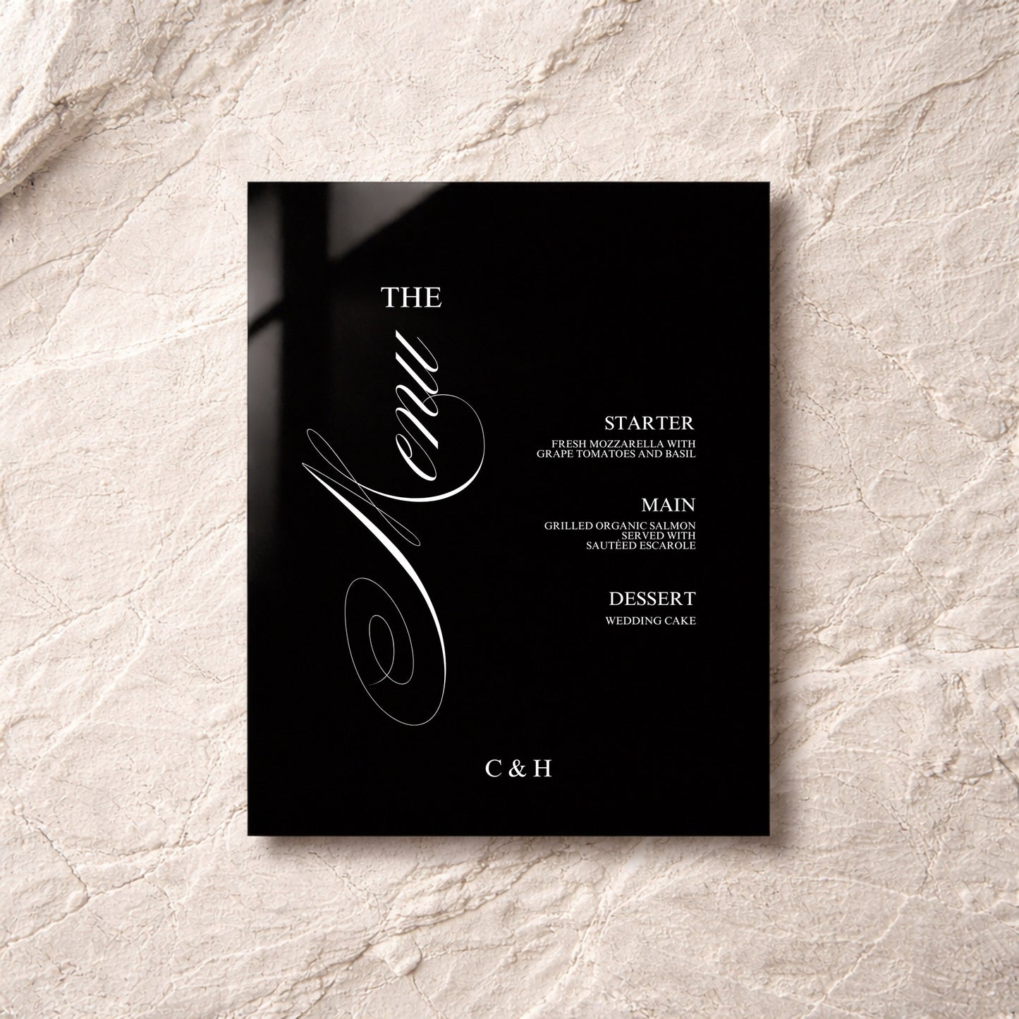 Florence Collection Acrylic Wedding Menu Sign