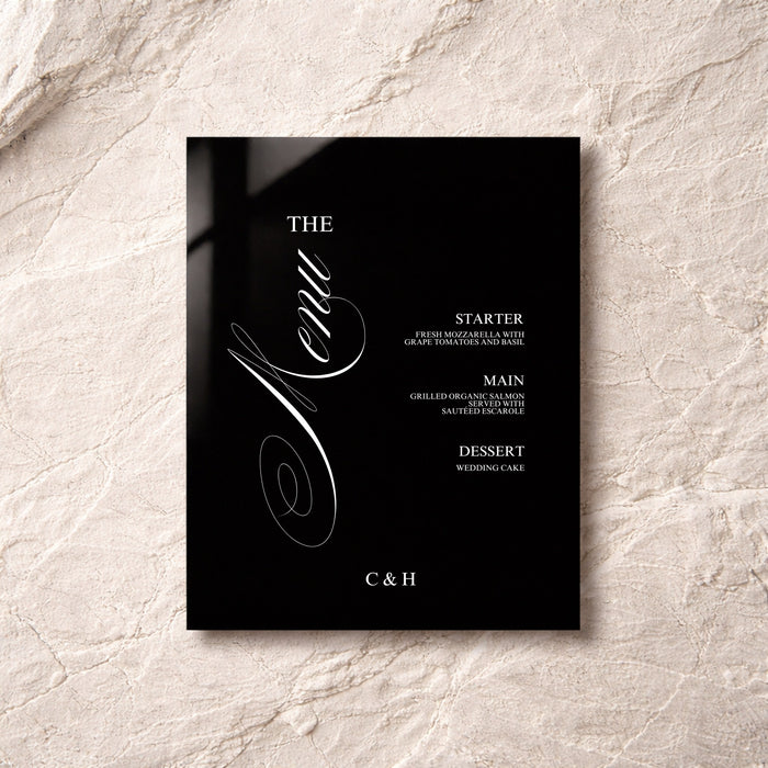 Florence Collection Acrylic Wedding Menu Sign