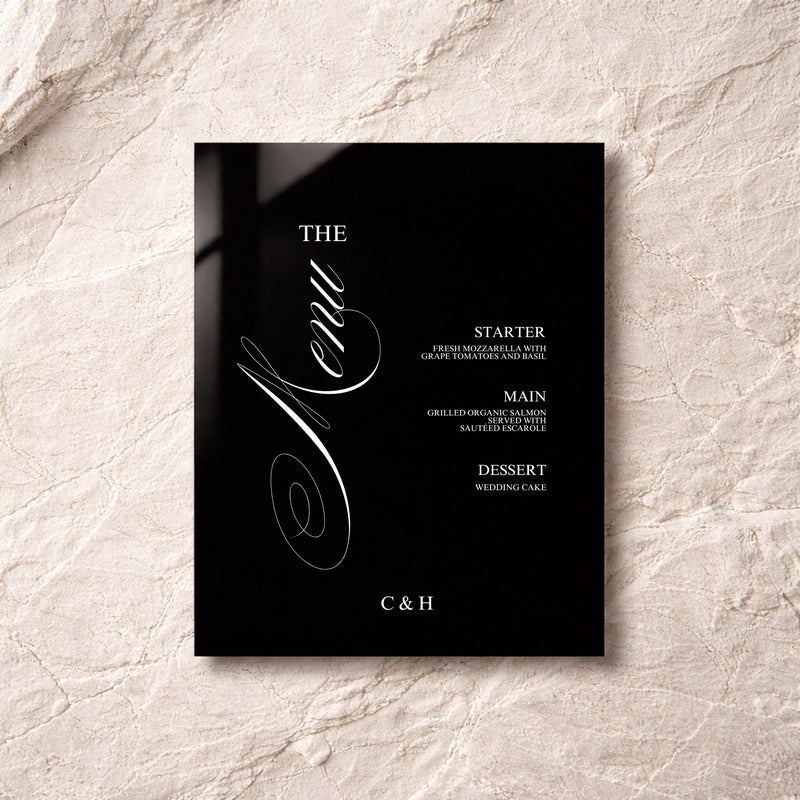 Florence Collection Acrylic Wedding Menu Sign