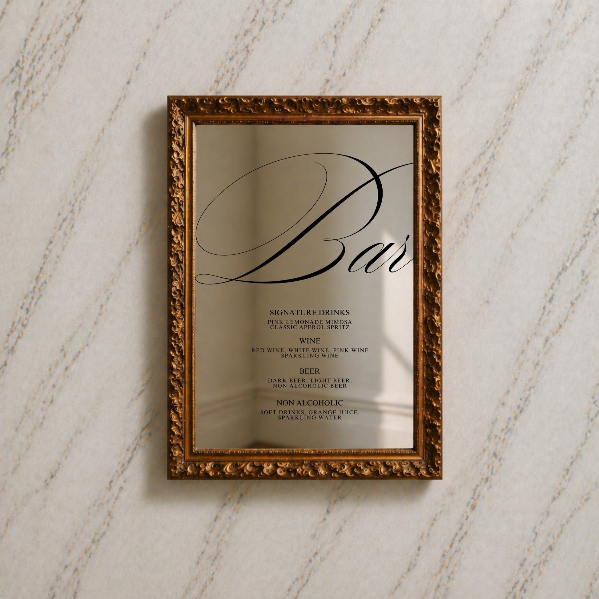 Florence Collection Decal Wedding Bar & Drinks Sign