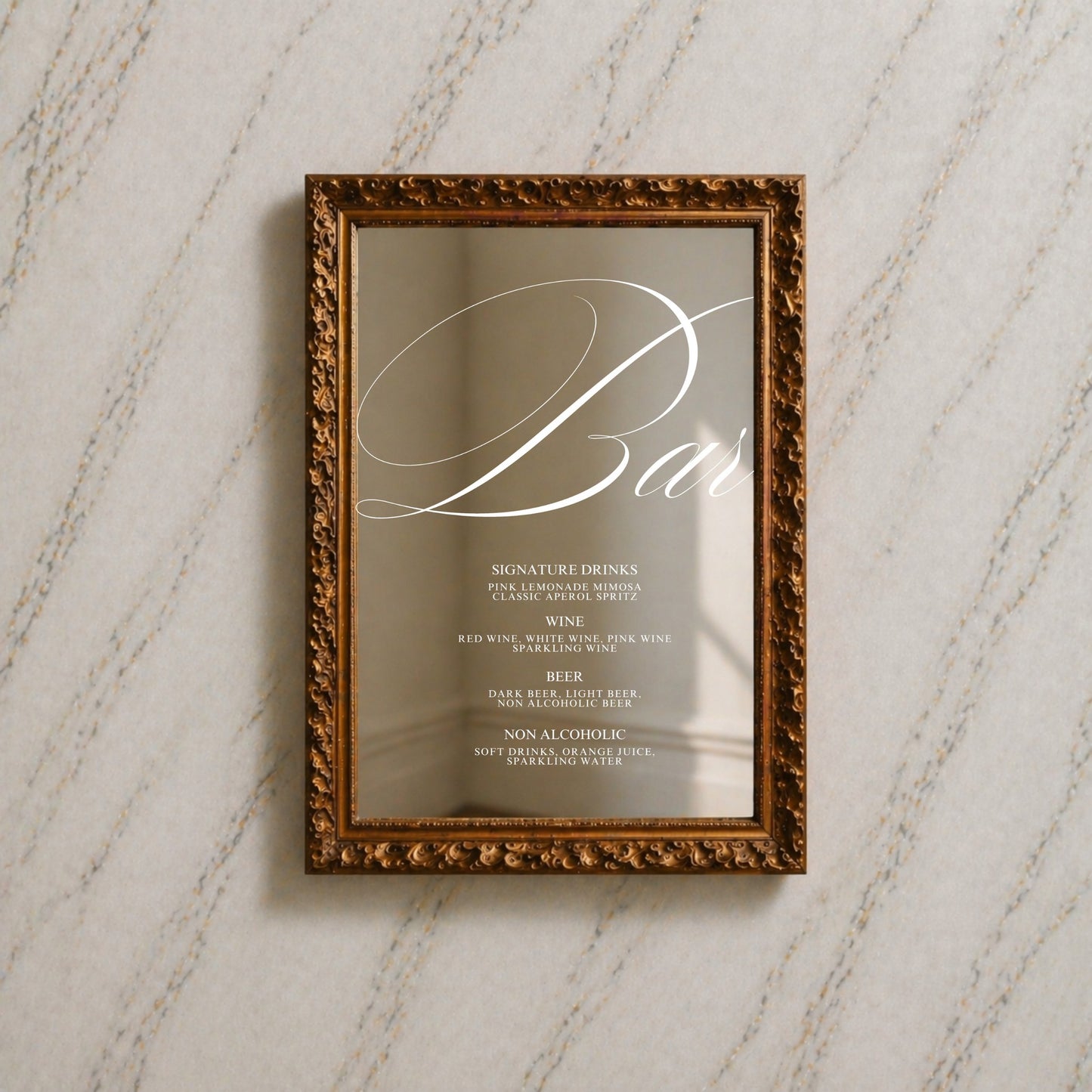 Florence Collection Decal Wedding Bar & Drinks Sign