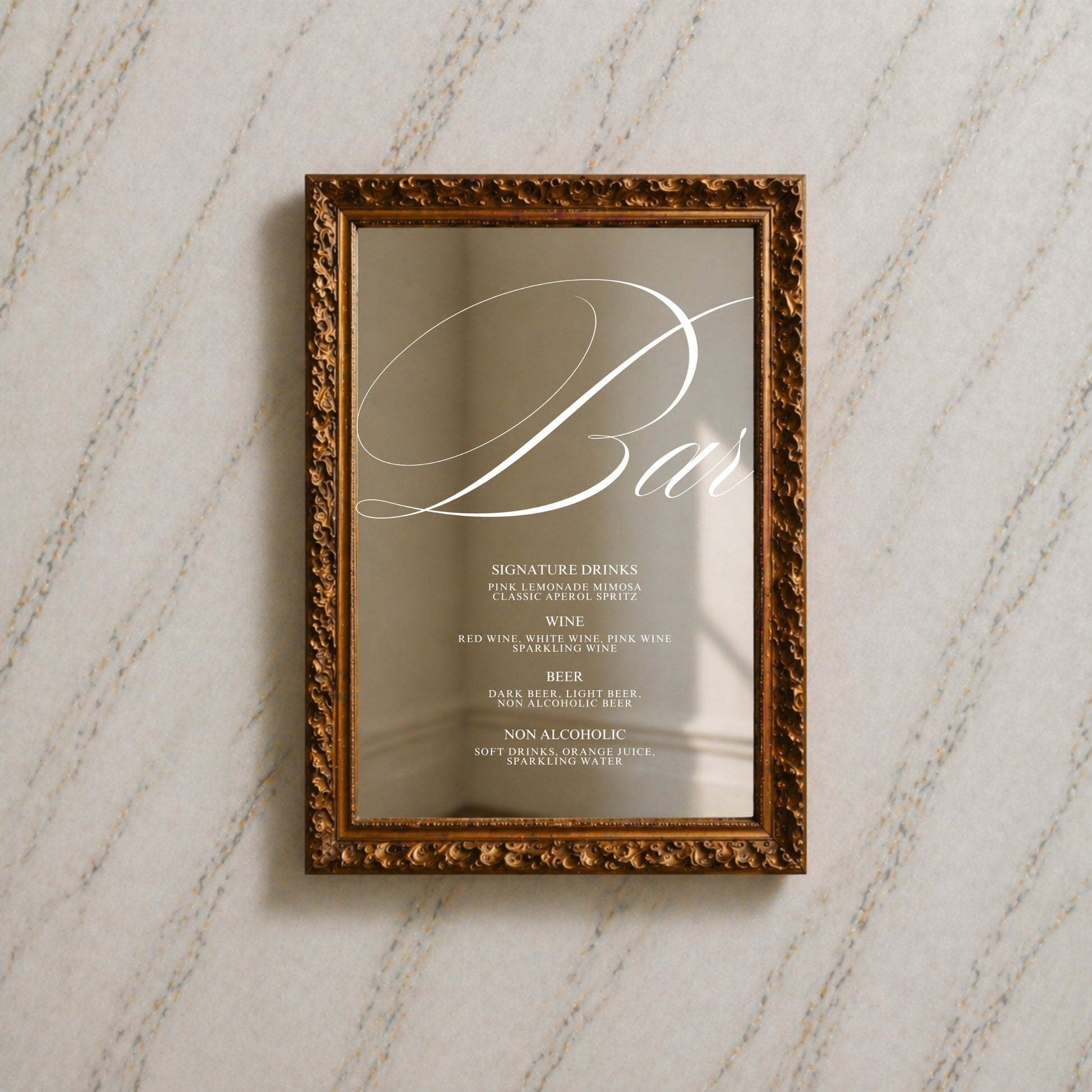 Florence Collection Decal Wedding Bar & Drinks Sign