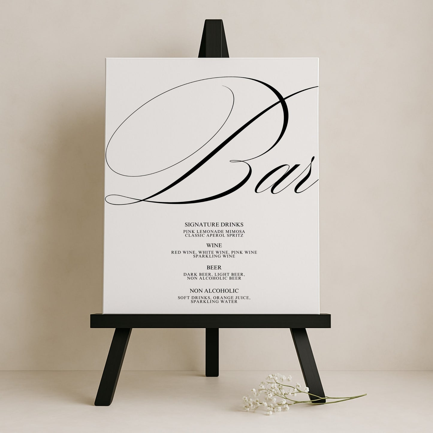 Florence Collection Gatorboard Wedding Bar & Drinks Sign