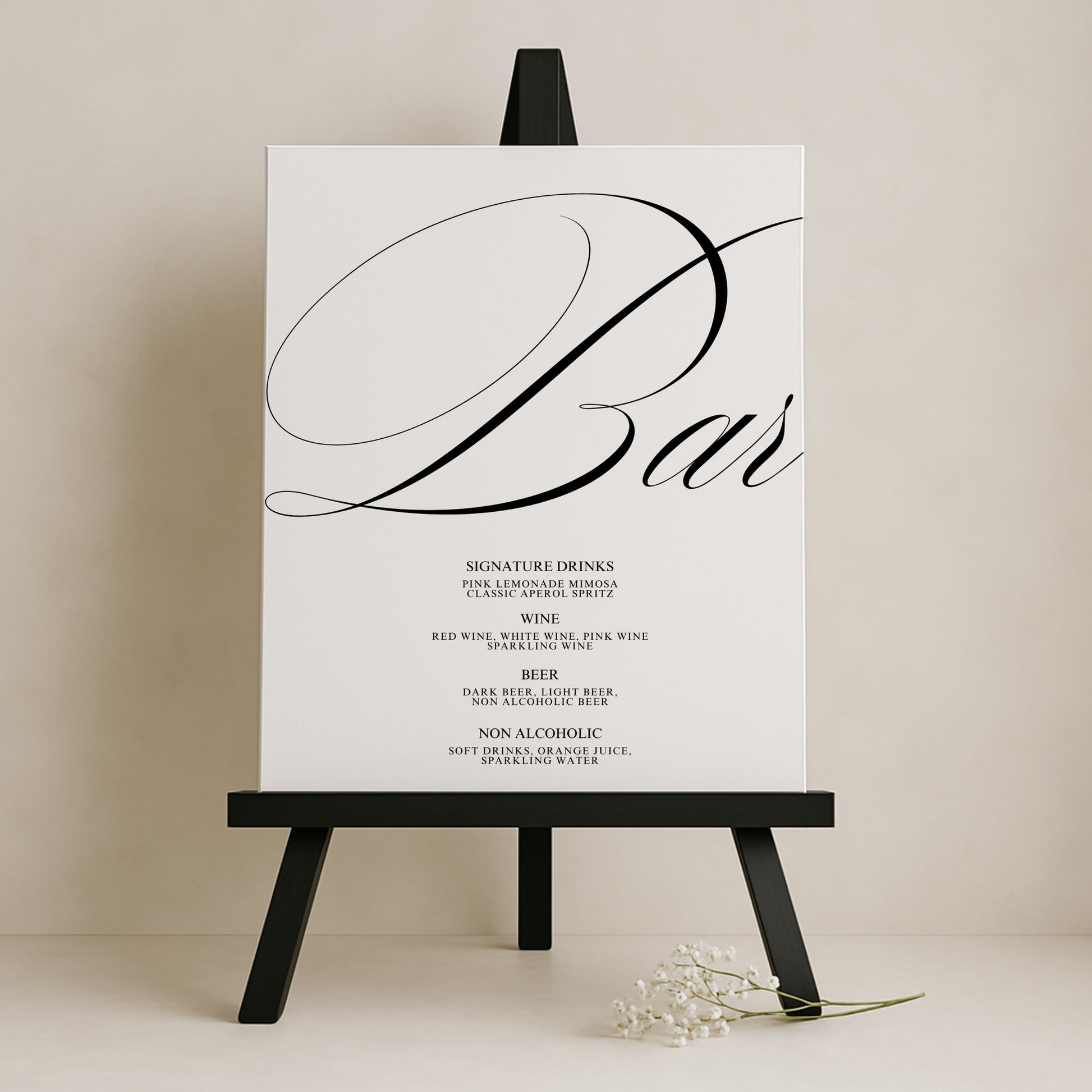 Florence Collection Gatorboard Wedding Bar & Drinks Sign