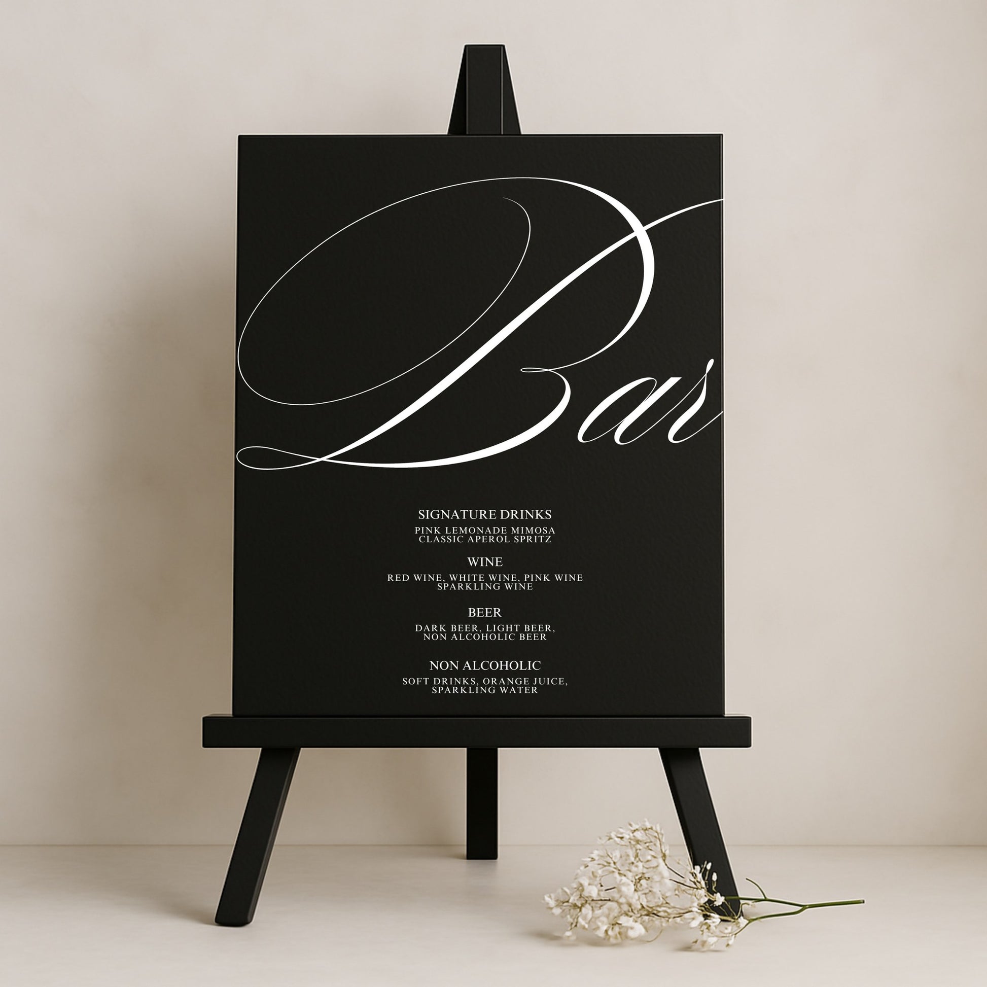 Florence Collection Gatorboard Wedding Bar & Drinks Sign