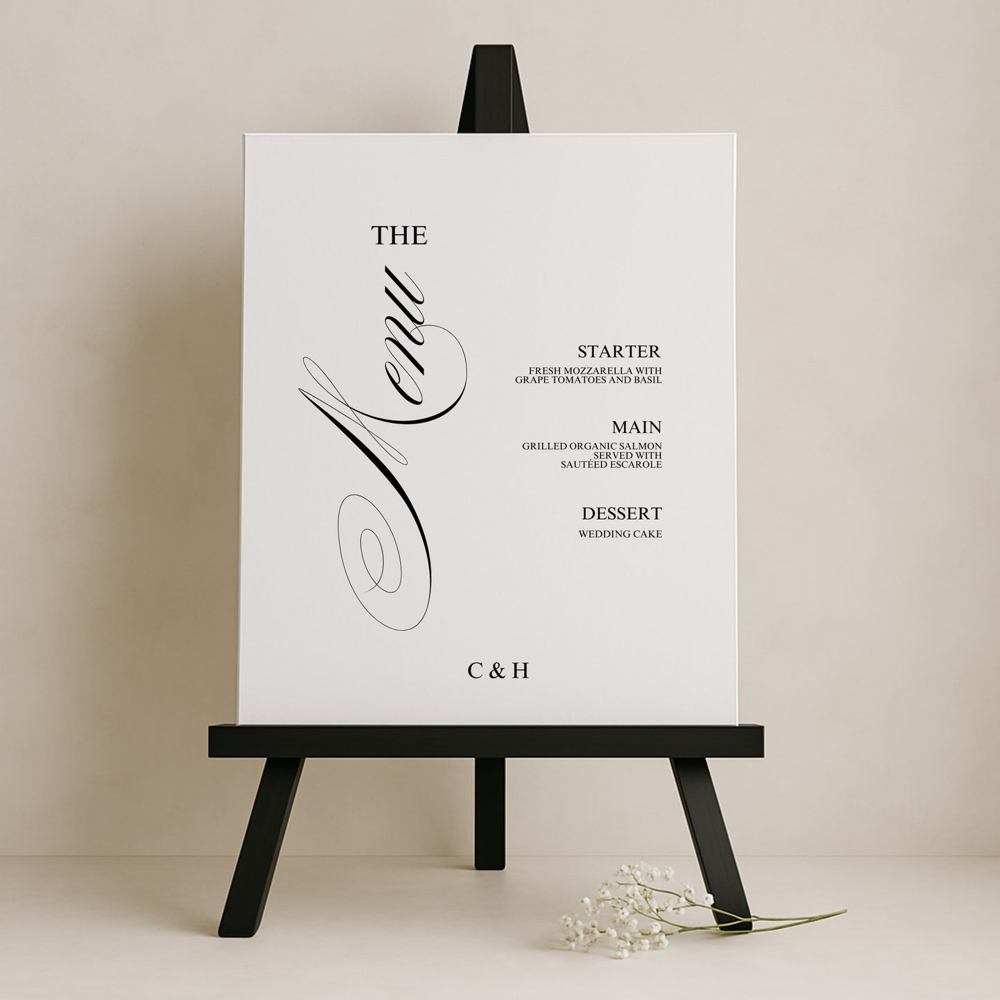 Florence Collection Gatorboard Wedding Menu Sign