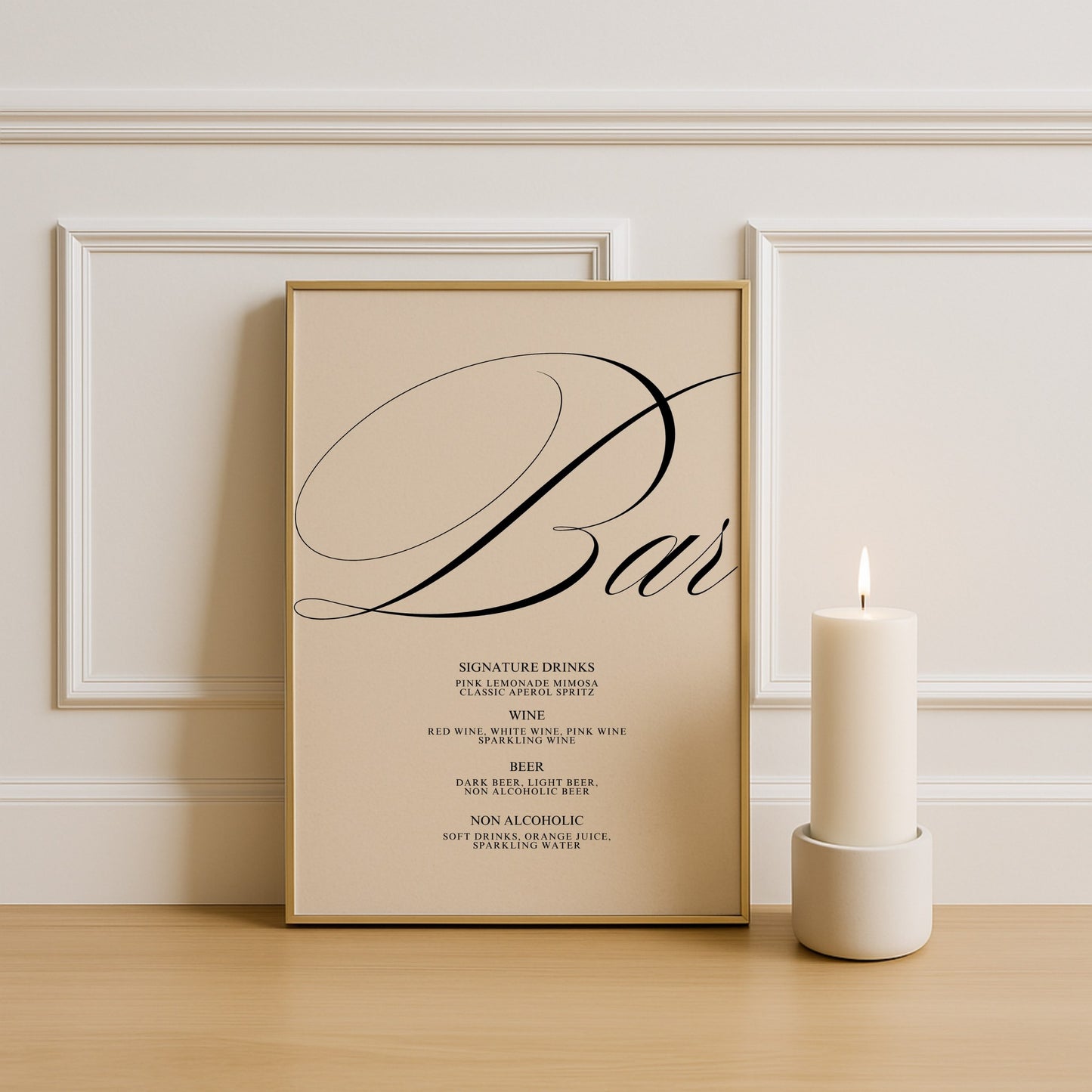 Florence Collection Poster Wedding Bar & Drinks Sign