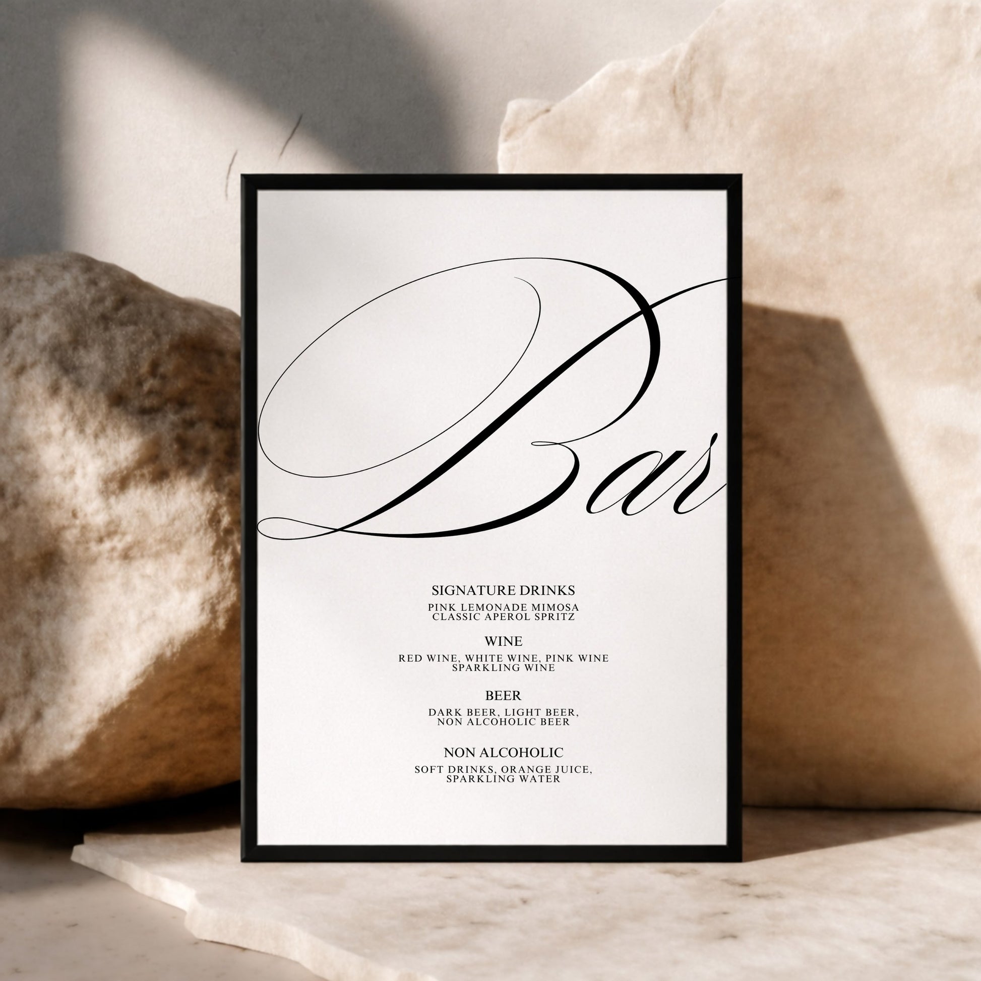 Florence Collection Poster Wedding Bar & Drinks Sign