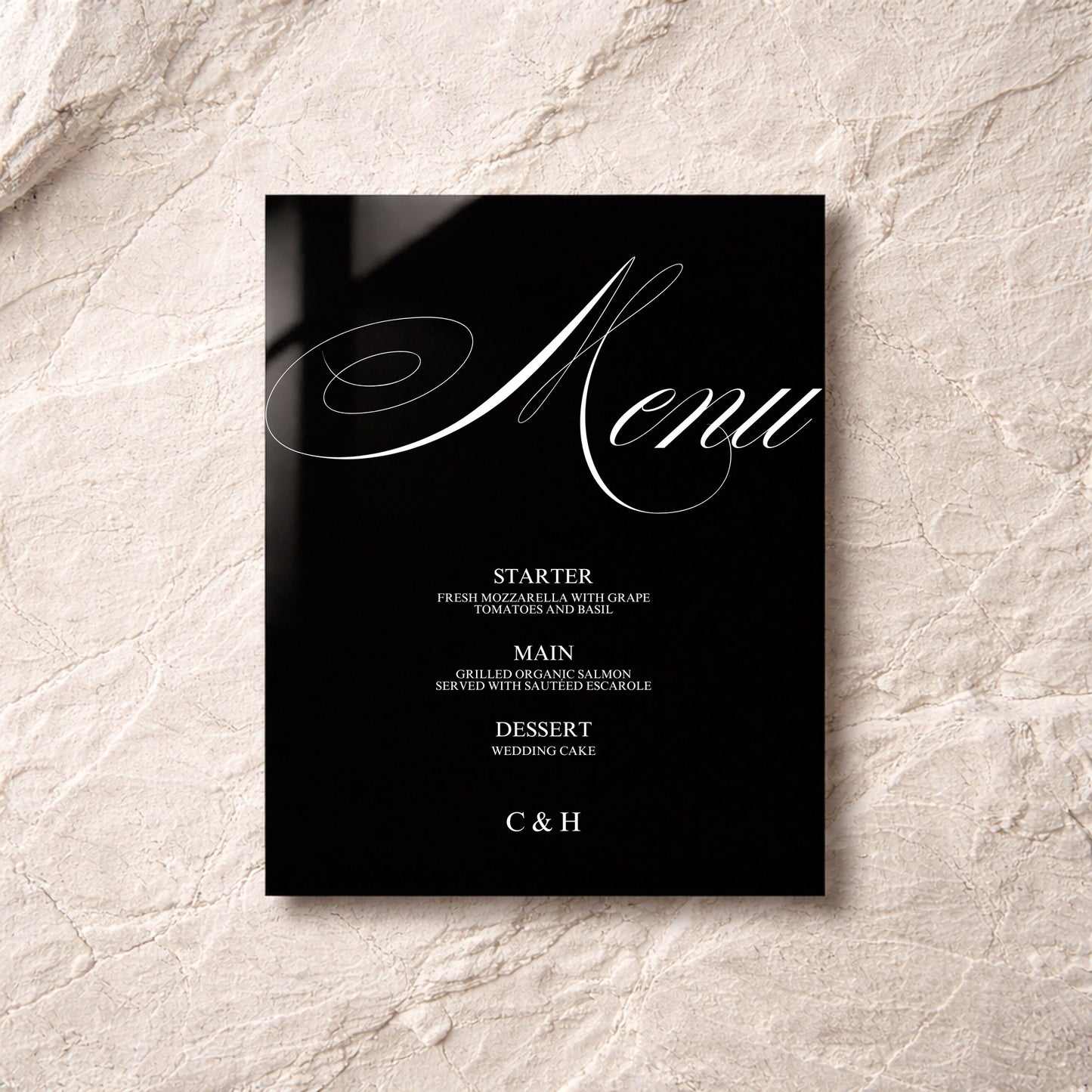 Florence Collection Acrylic Wedding Menu Sign