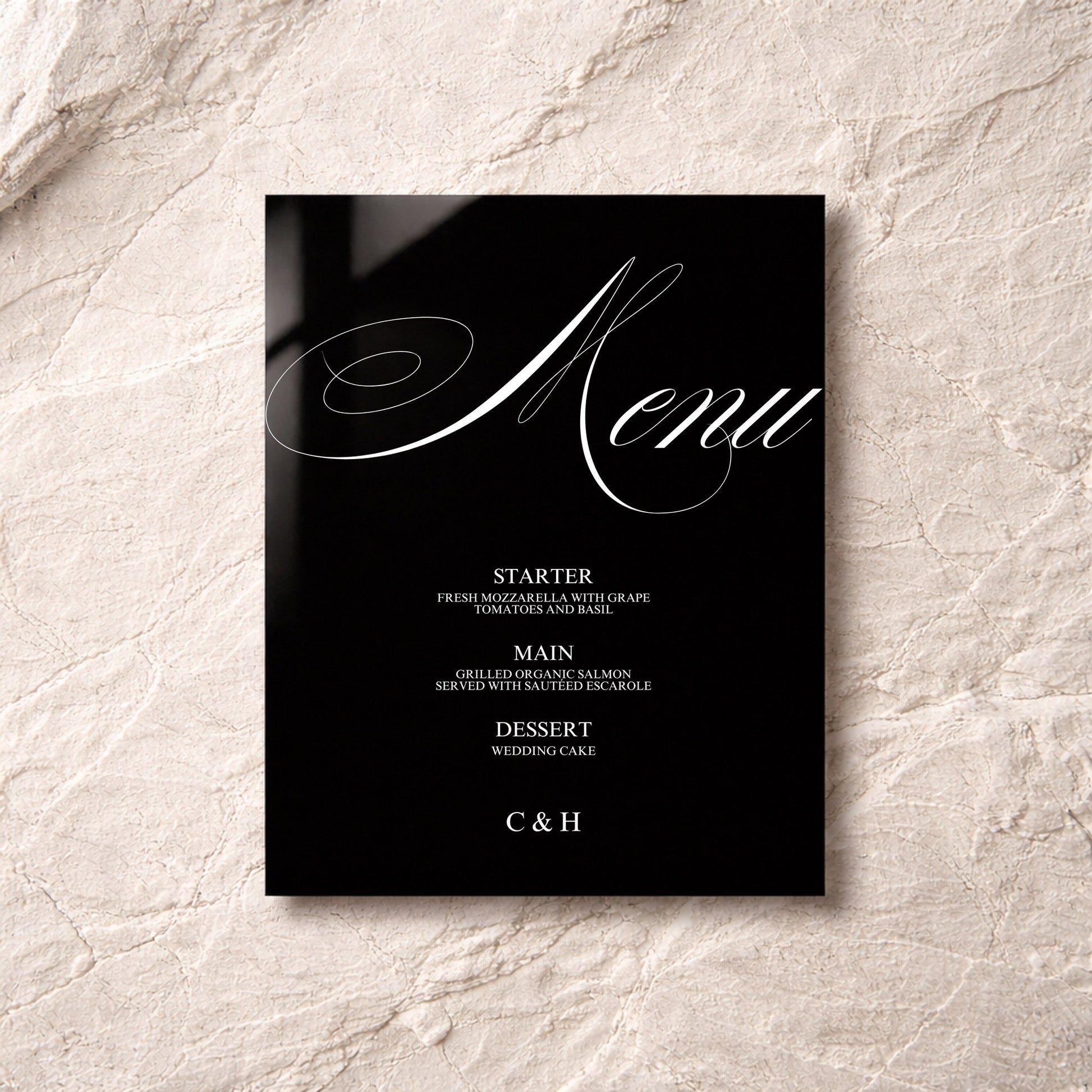 Florence Collection Acrylic Wedding Menu Sign