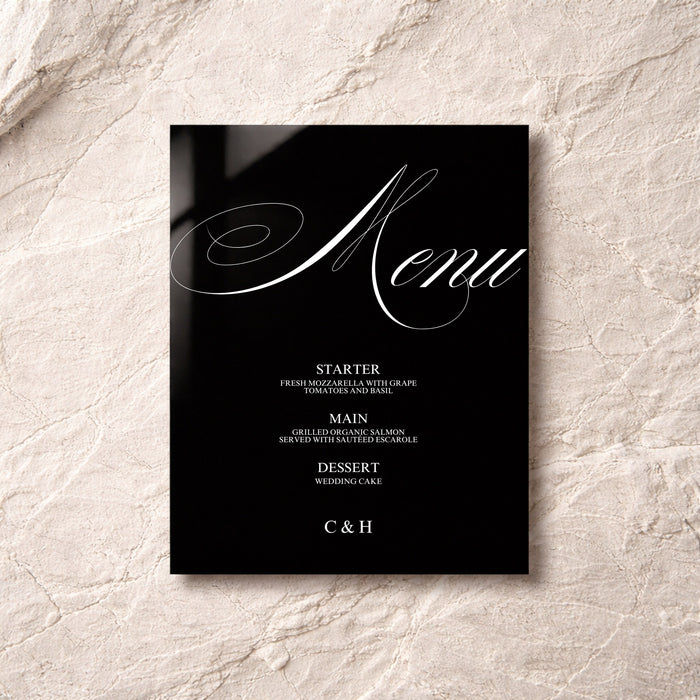 Florence Collection Acrylic Wedding Menu Sign