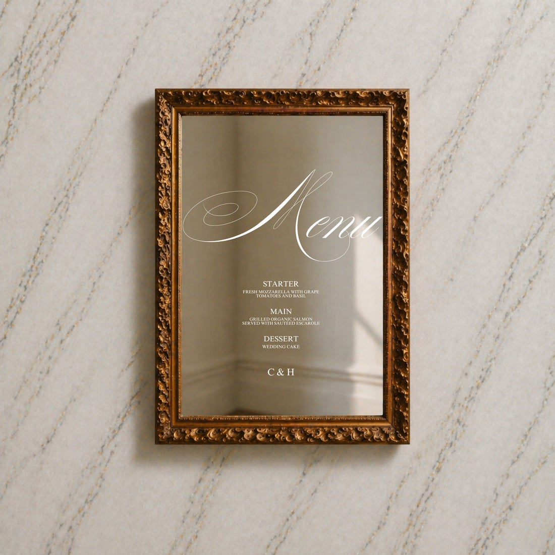 Florence Collection Decal Wedding Menu Sign