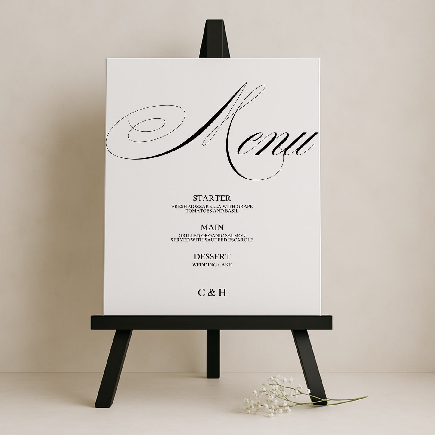 Florence Collection Gatorboard Wedding Menu Sign