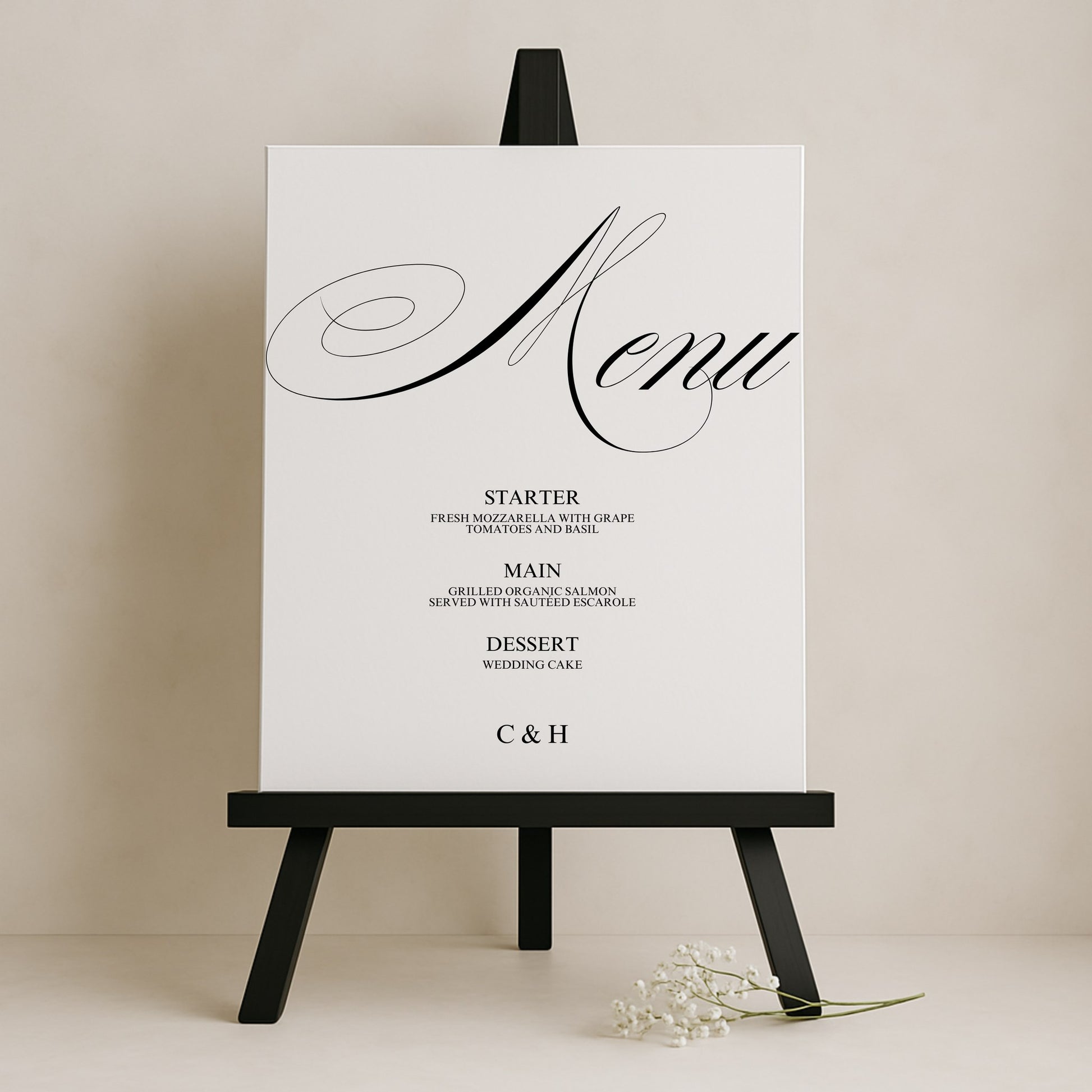 Florence Collection Gatorboard Wedding Menu Sign
