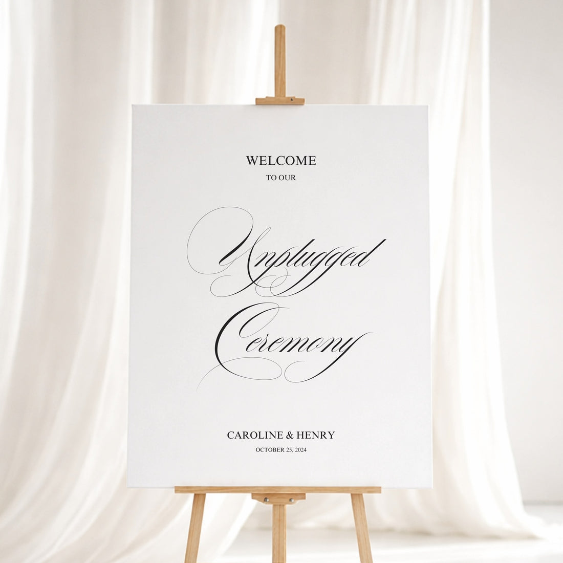 Florence Collection Gatorboard Wedding Unplugged Ceremony Sign
