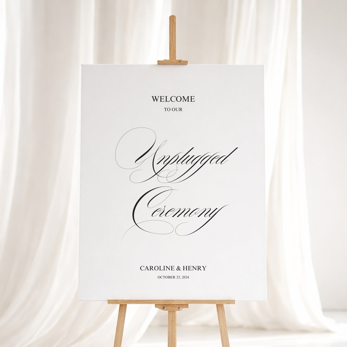 Florence Collection Gatorboard Wedding Unplugged Ceremony Sign