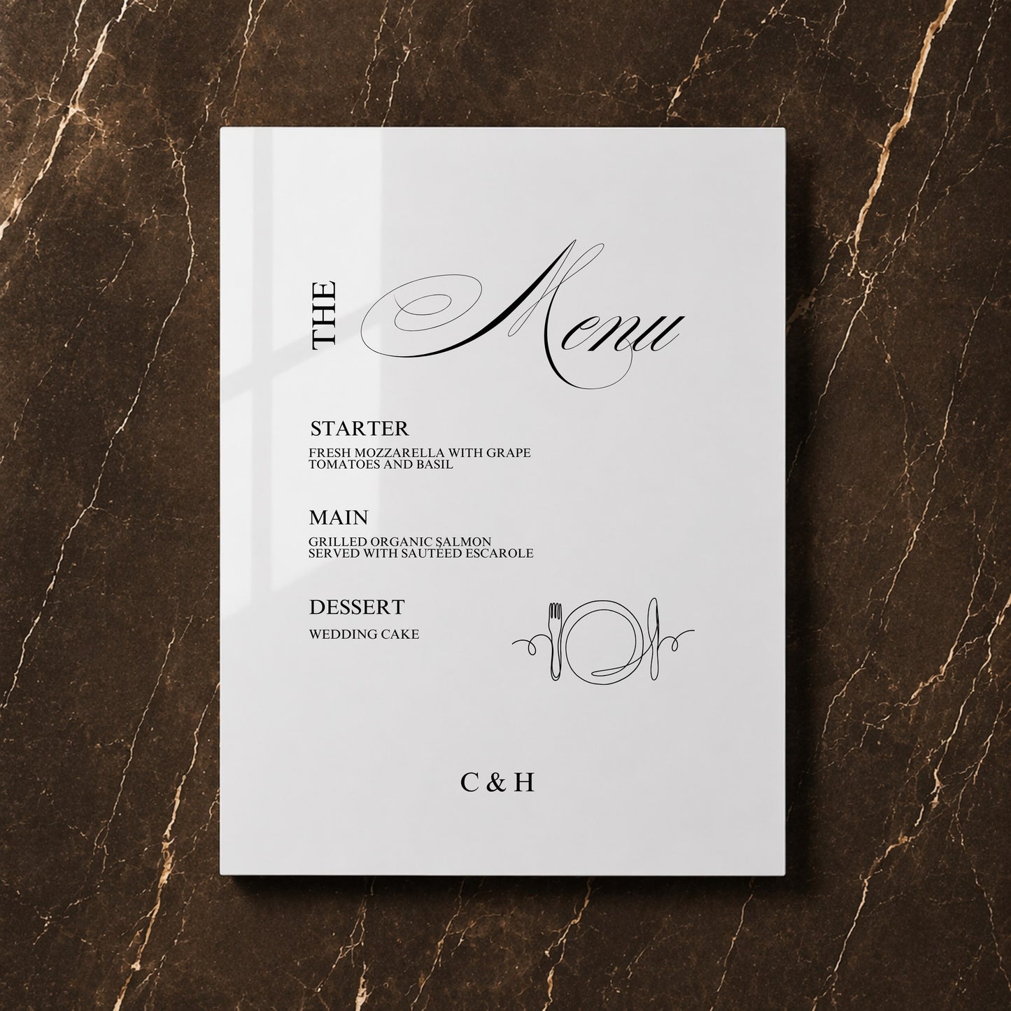 Florence Collection Acrylic Wedding Menu Sign