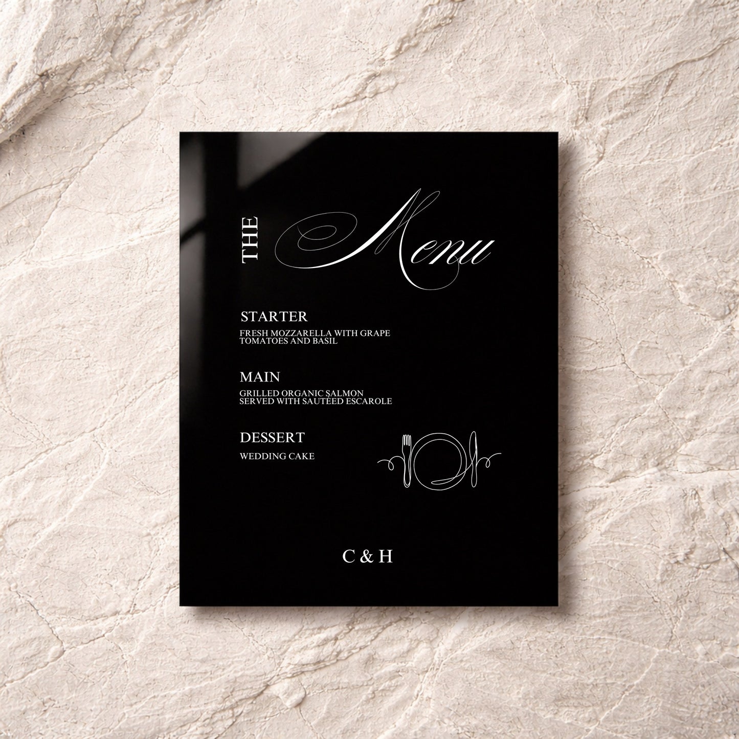 Florence Collection Acrylic Wedding Menu Sign