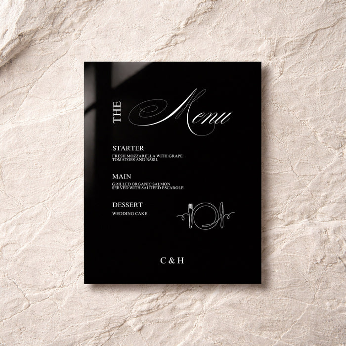 Florence Collection Acrylic Wedding Menu Sign