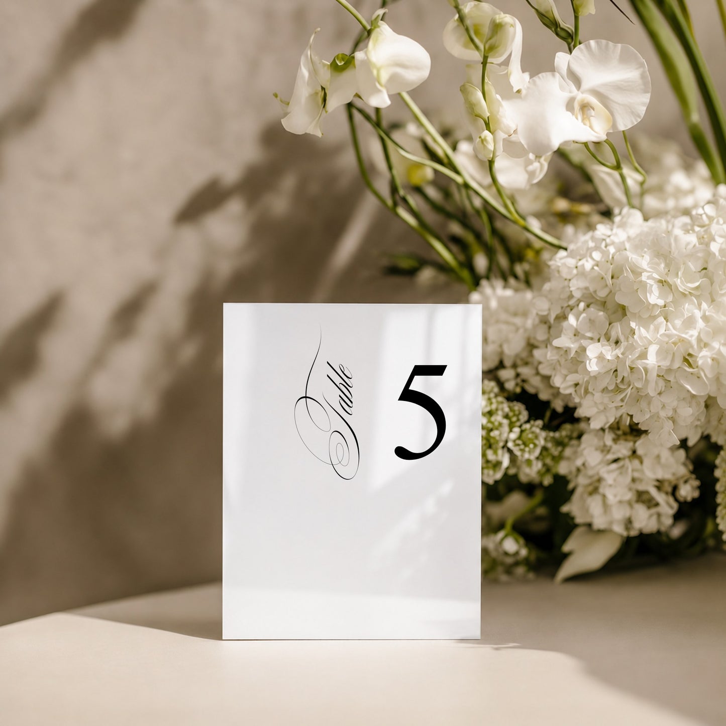 Florence Collection Acrylic Wedding Table Numbers Sign