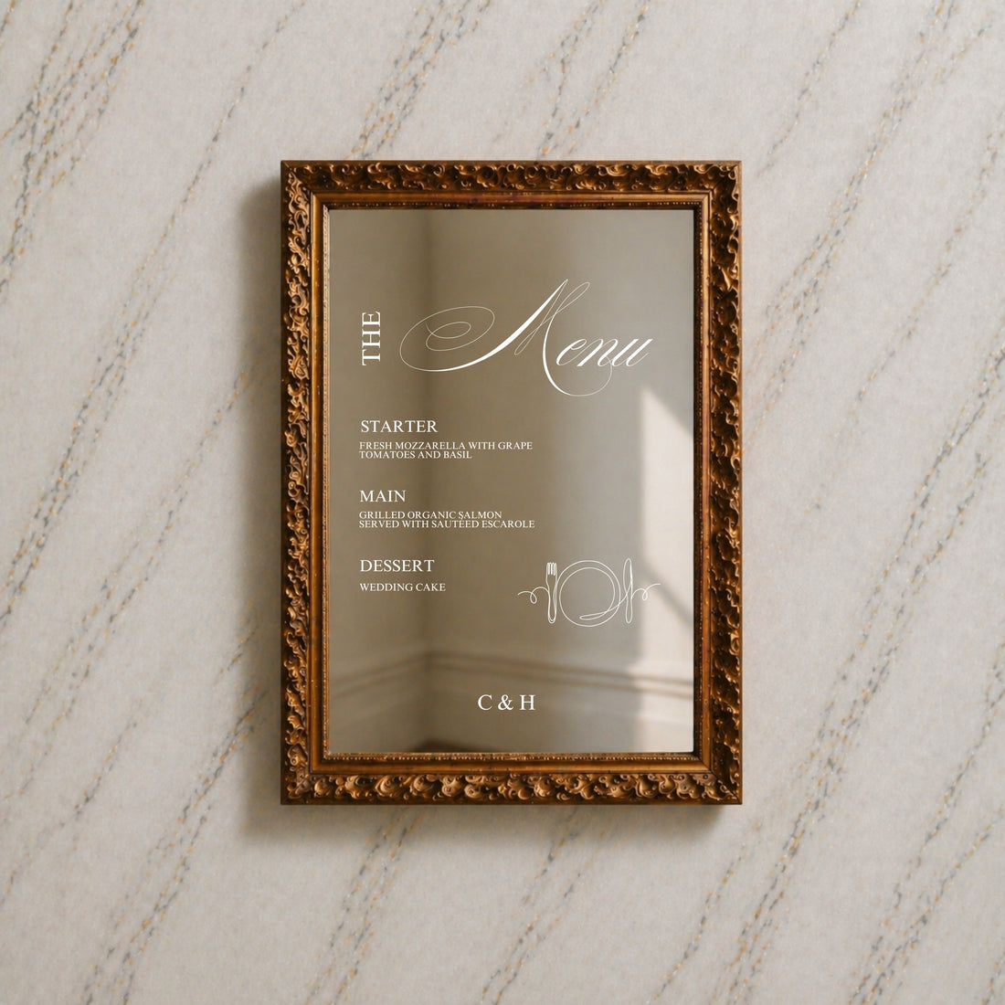 Florence Collection Decal Wedding Menu Sign