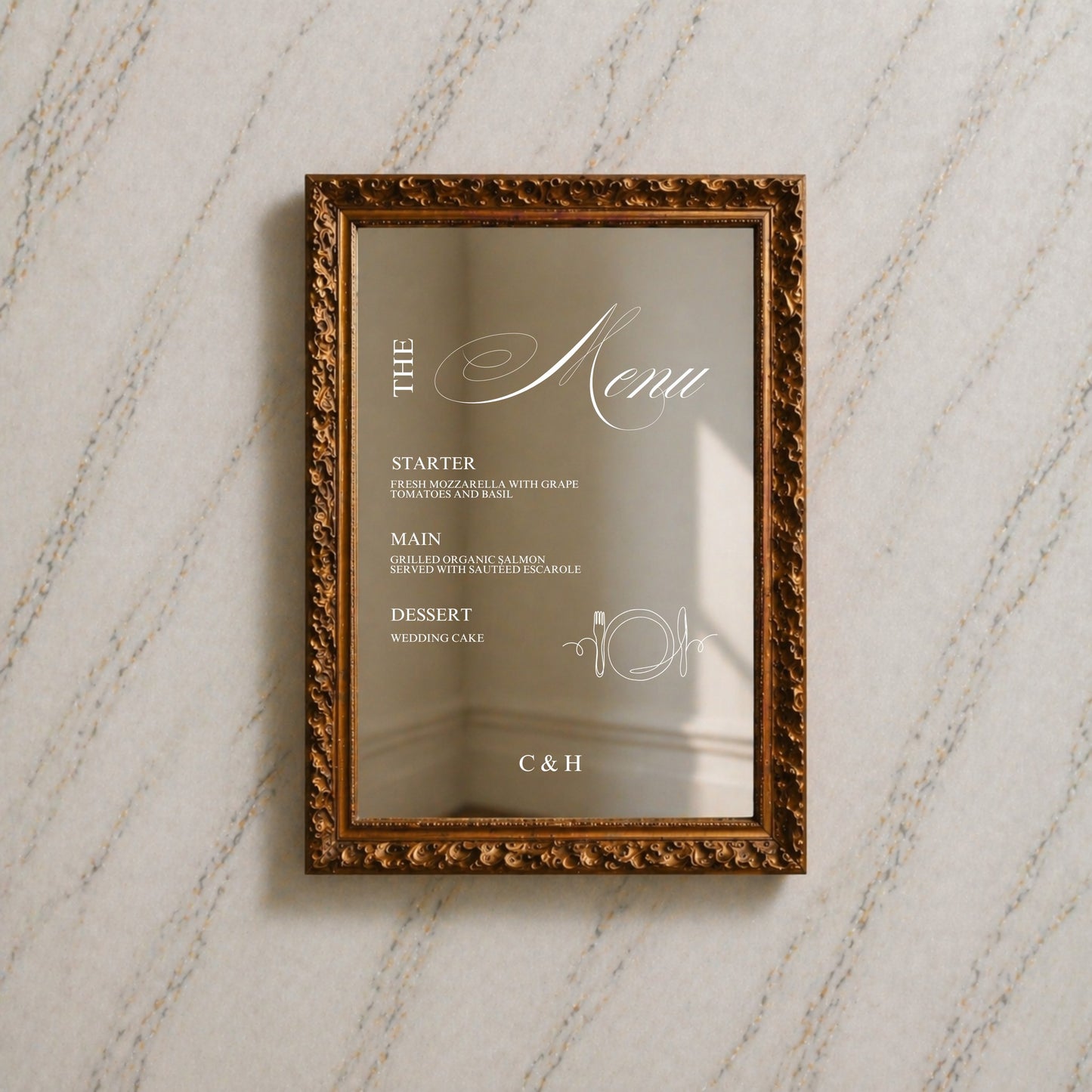Florence Collection Decal Wedding Menu Sign