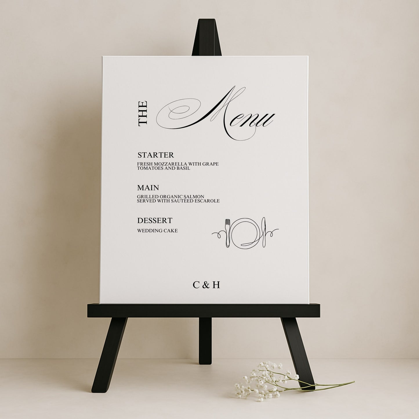 Florence Collection Gatorboard Wedding Menu Sign