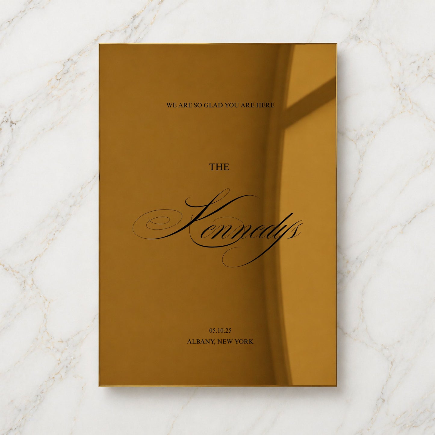 Florence Collection Gold Mirror Wedding Welcome Sign