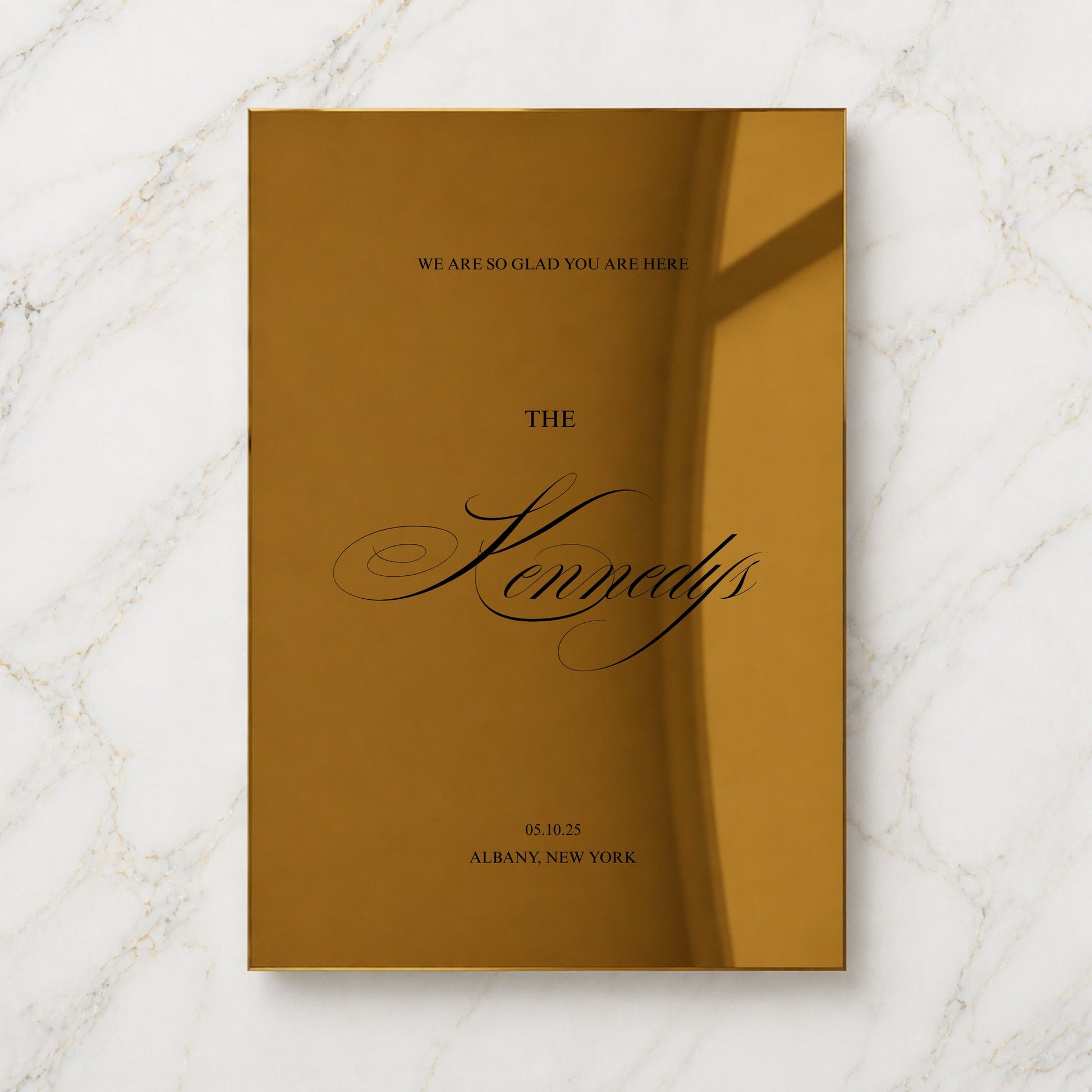 Florence Collection Gold Mirror Wedding Welcome Sign