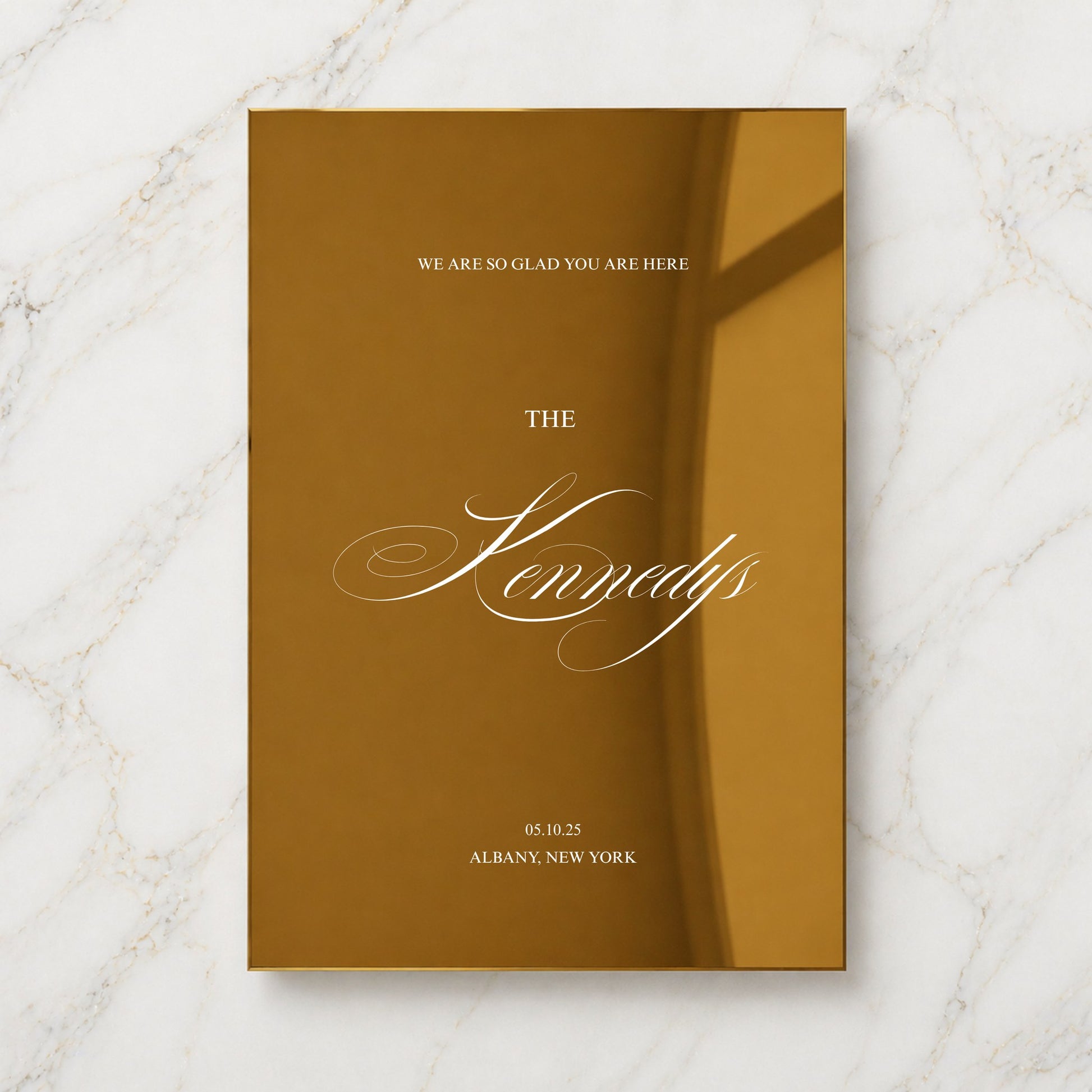 Florence Collection Gold Mirror Wedding Welcome Sign