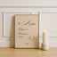 Florence Collection Poster Wedding Menu Sign