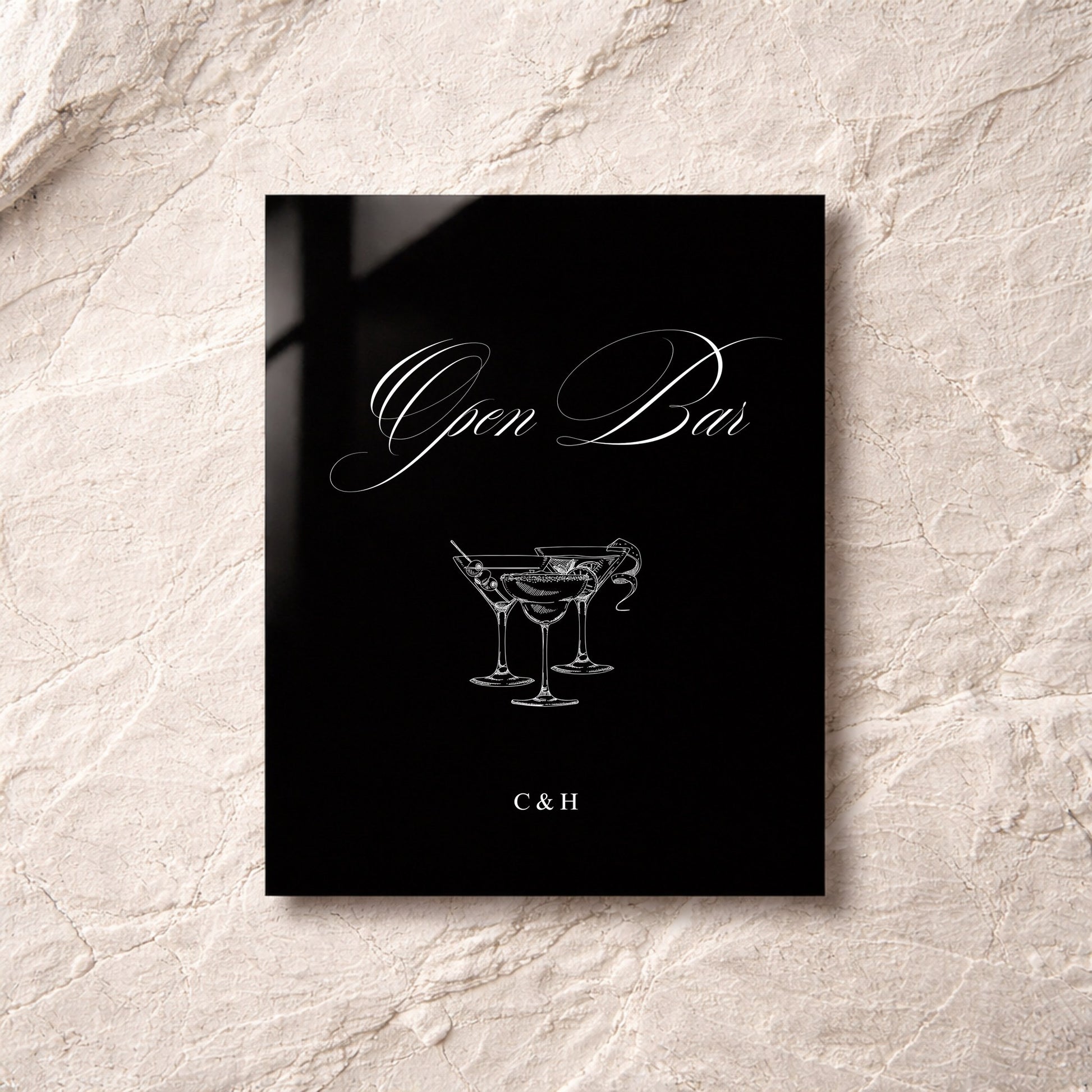 Florence Collection Acrylic Wedding Bar & Drinks Sign