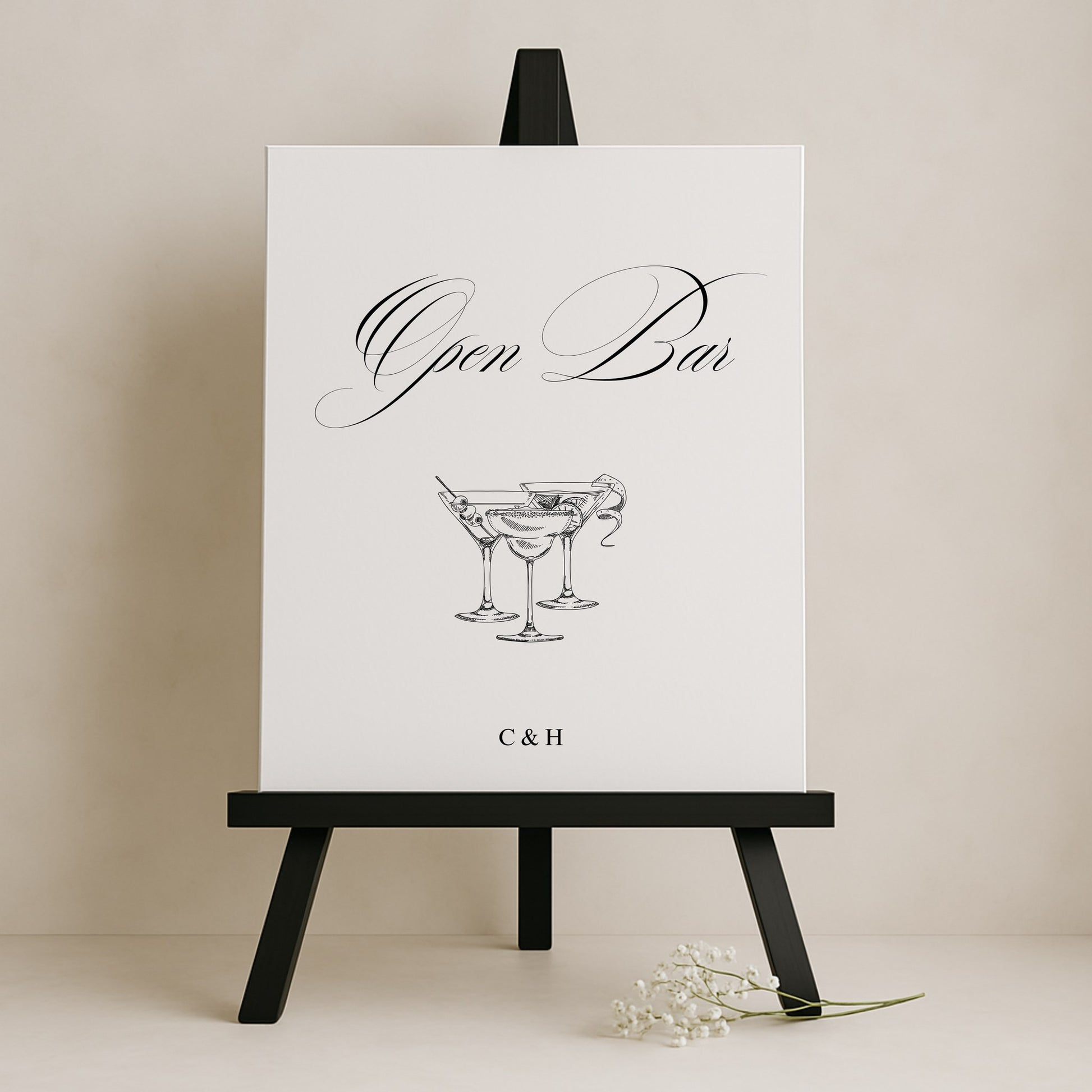 Florence Collection Gatorboard Wedding Bar & Drinks Sign