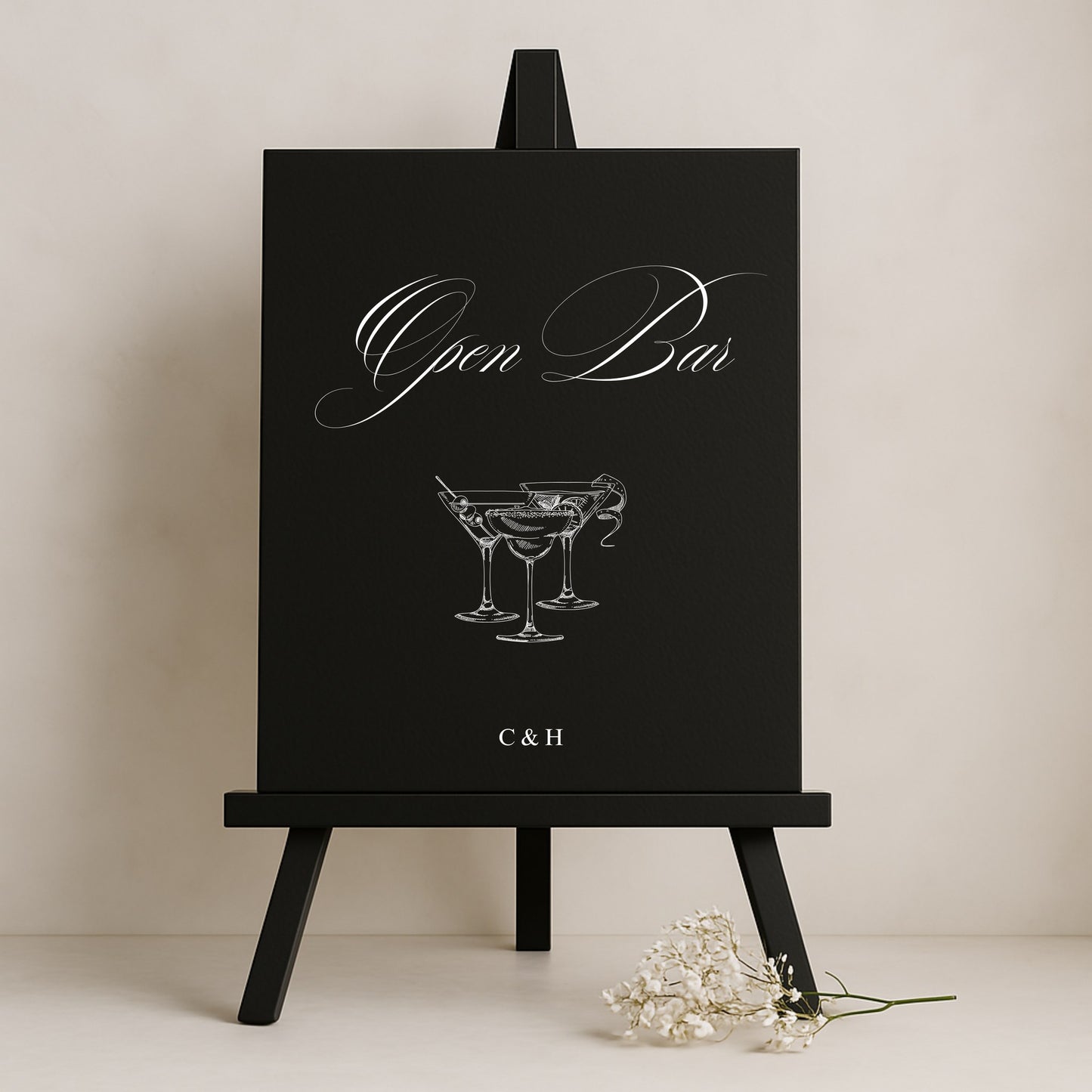 Florence Collection Gatorboard Wedding Bar & Drinks Sign