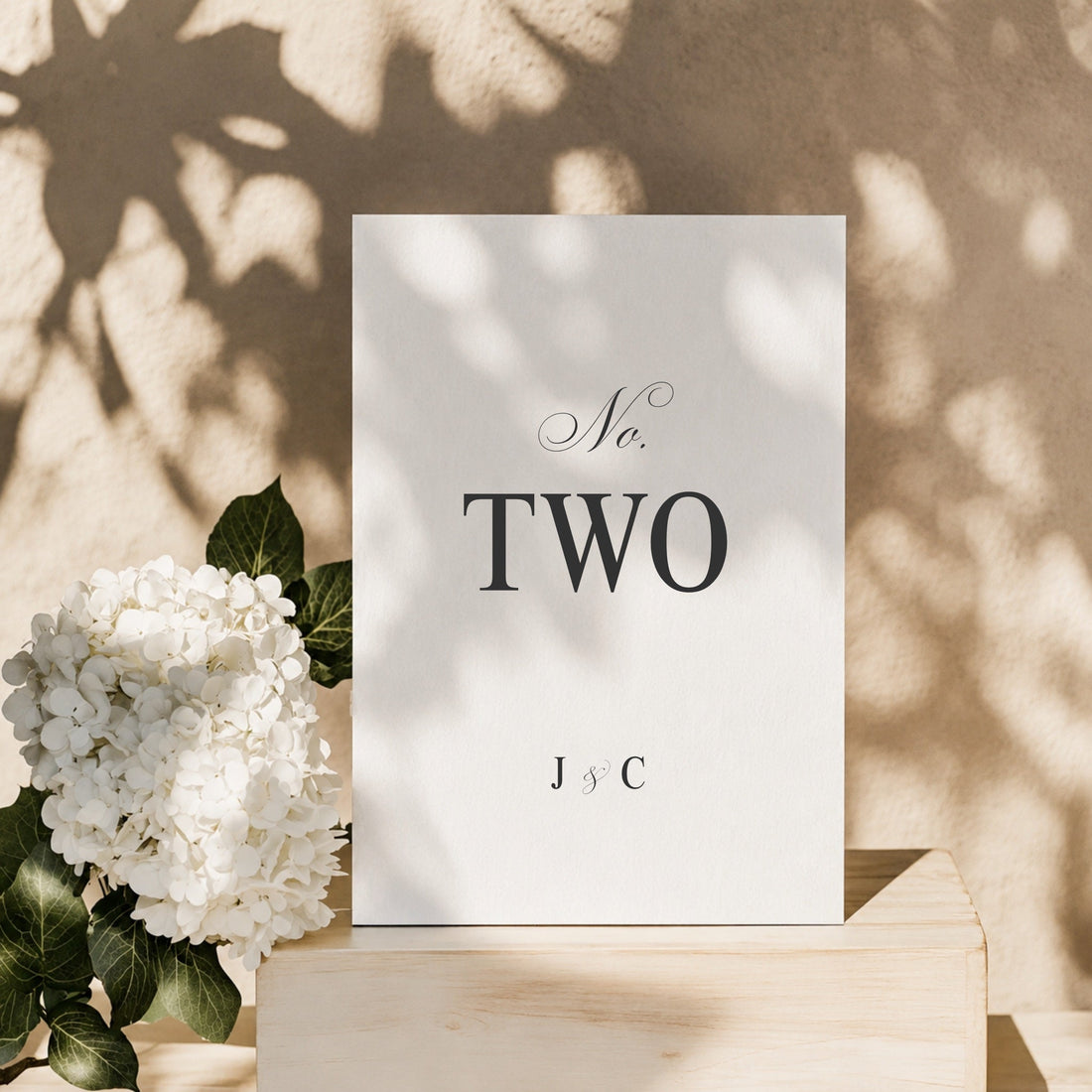 Juliette printable wedding table number template with the number spelled out