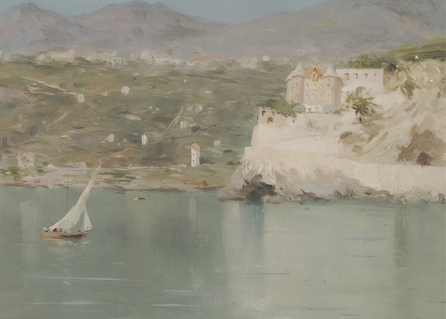 Mediterranean Bay, romantic wall art print