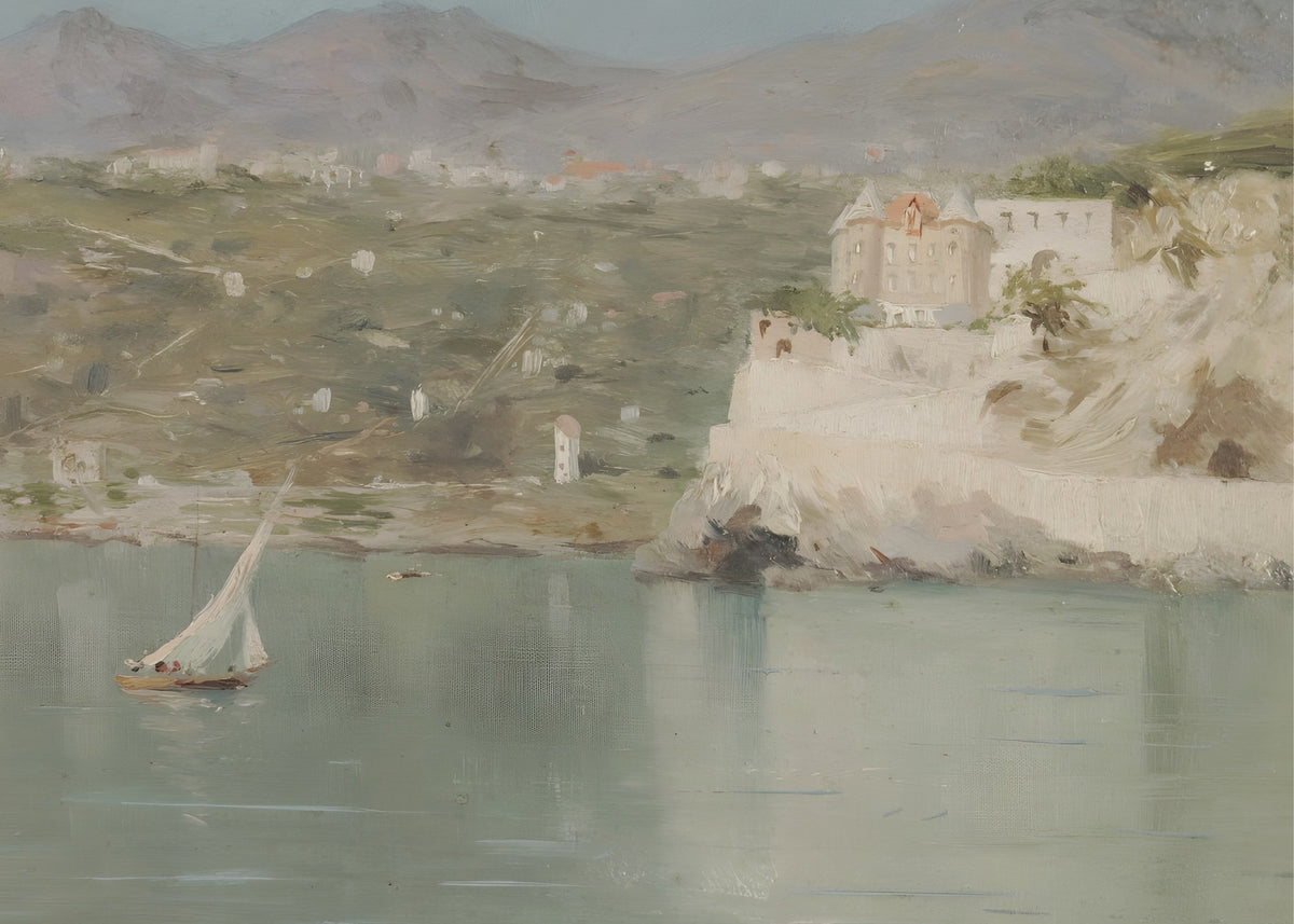 Mediterranean Bay, romantic wall art print