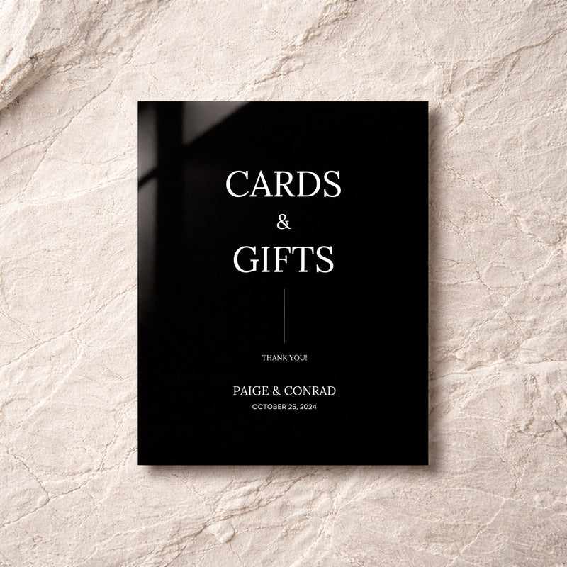 Moda Collection Acrylic Wedding Cards & Gifts Sign