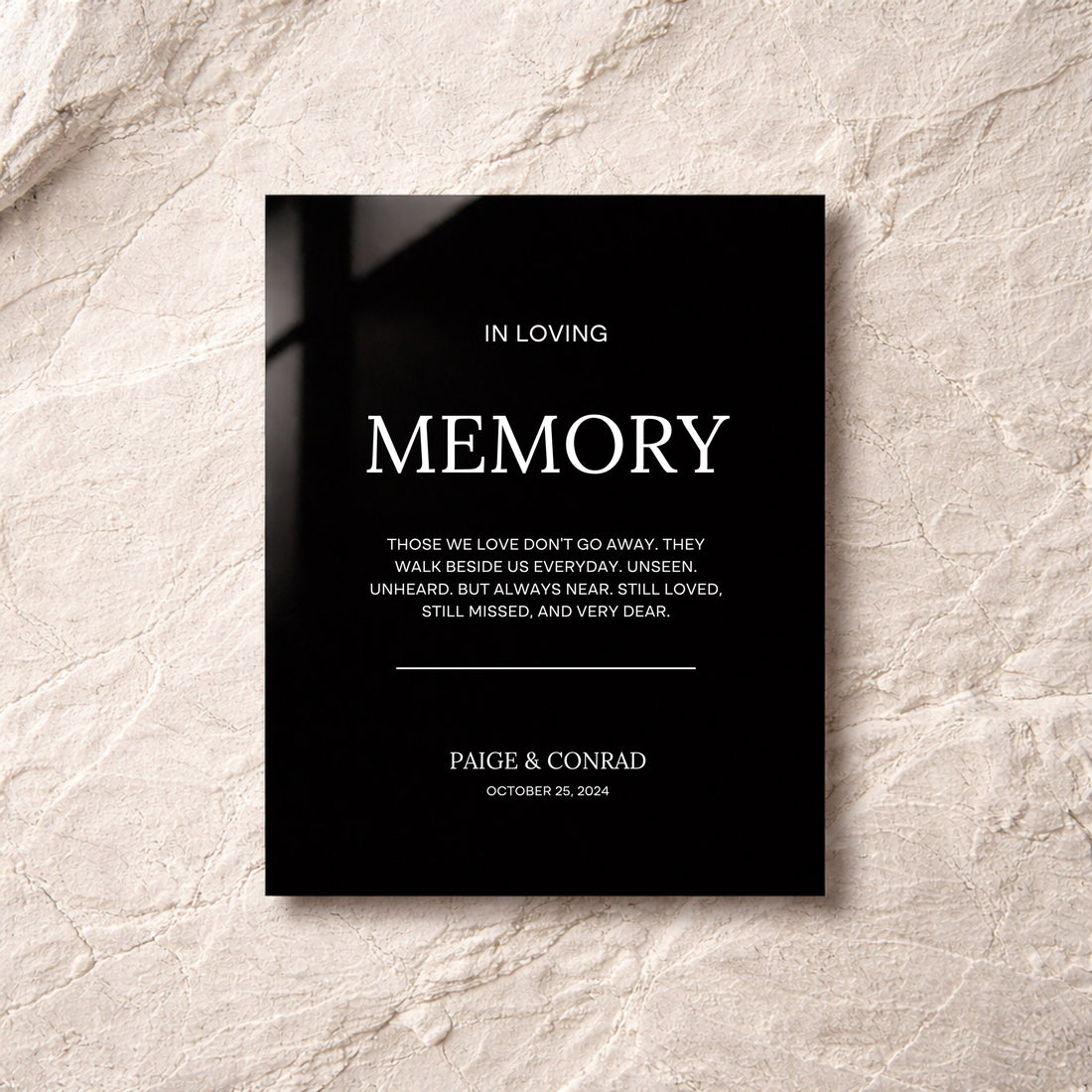 Moda Collection Acrylic Wedding In Loving Memory Sign
