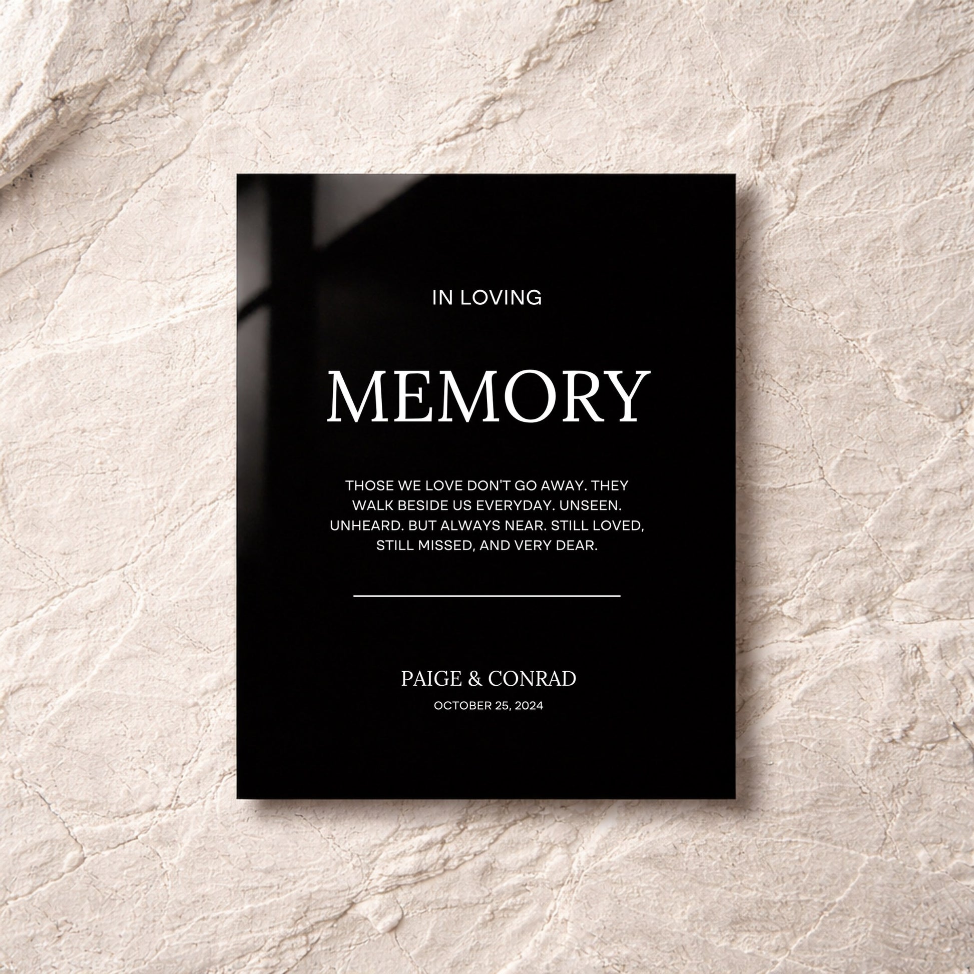 Moda Collection Acrylic Wedding In Loving Memory Sign