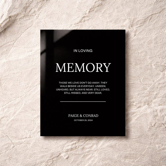 Moda Collection Acrylic Wedding In Loving Memory Sign