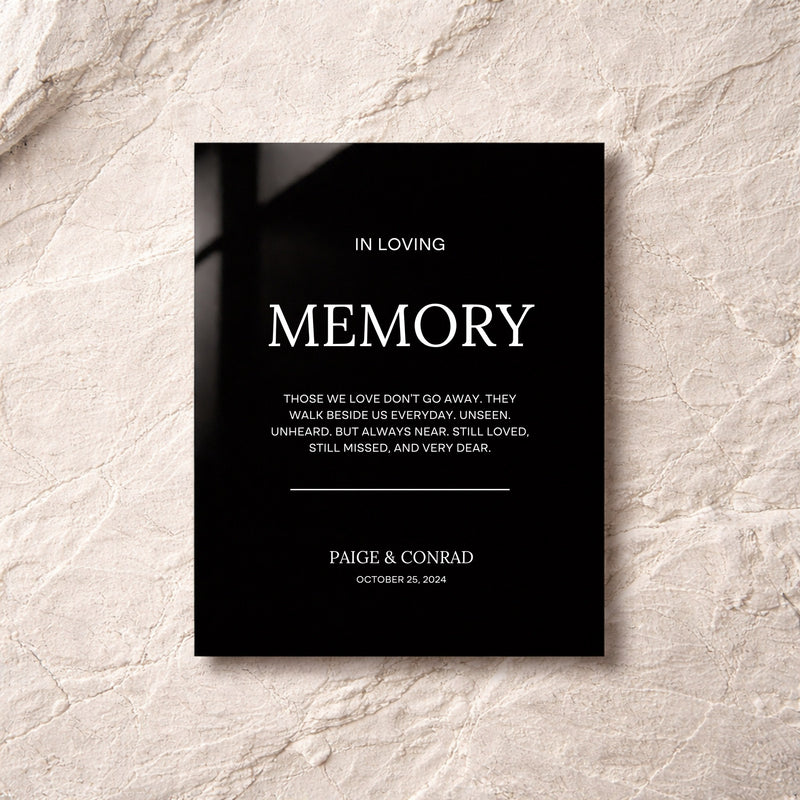 Moda Collection Acrylic Wedding In Loving Memory Sign